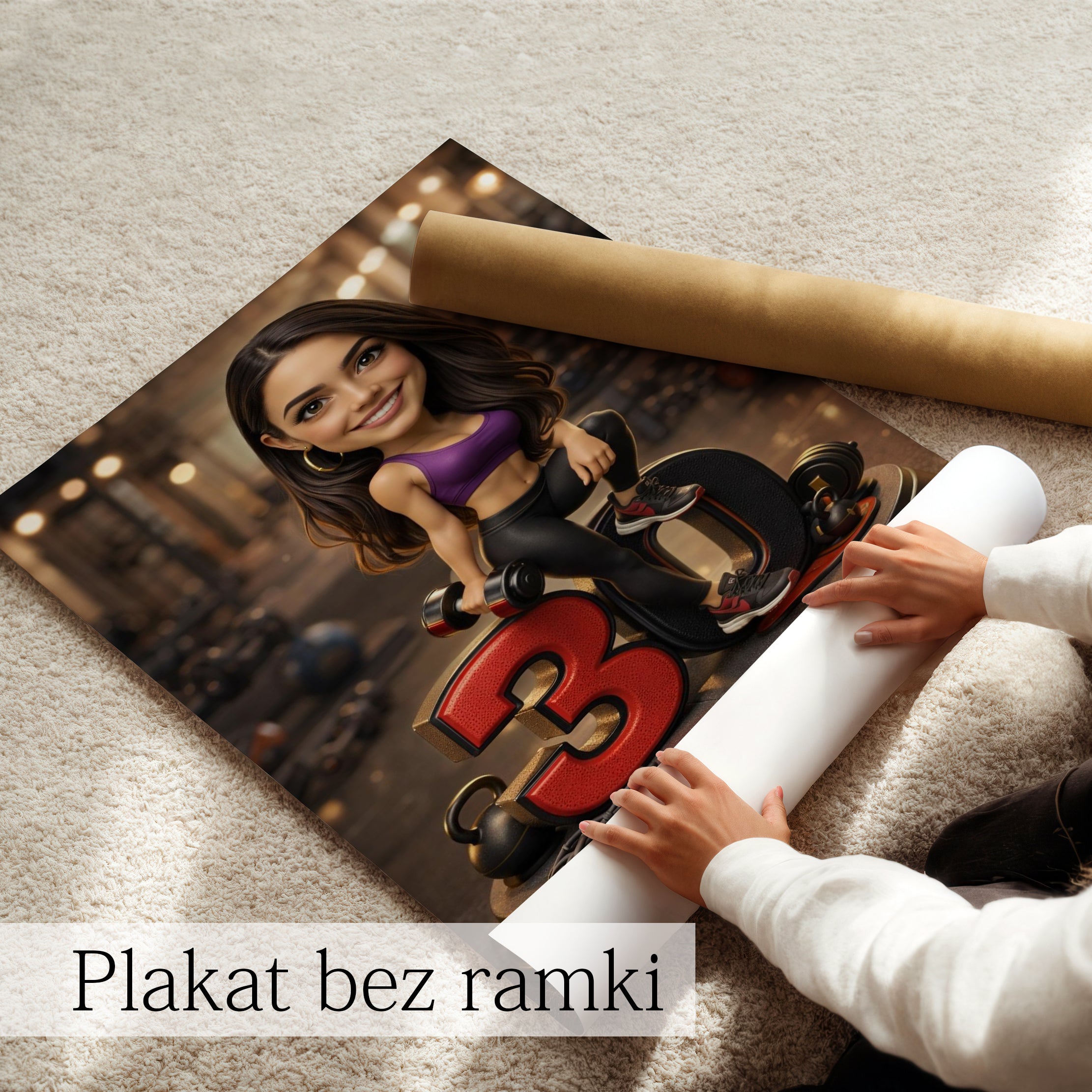 Active Woman. Portret ze zdjęcia na 30 rocznicę dla koleżanki, kobiety. Druk na szkle