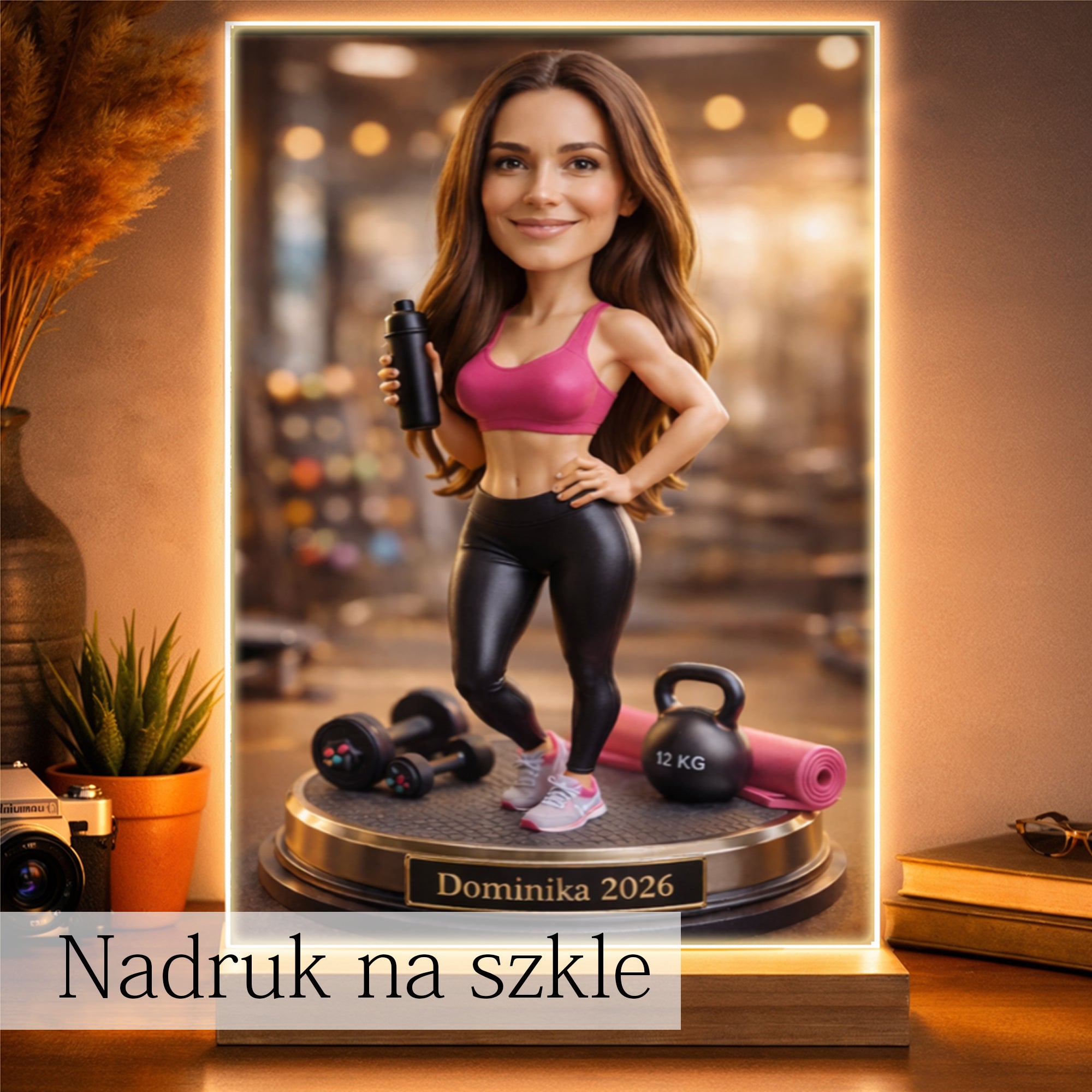 najlepszy prezent dla dziewczyny fitness personalizowany obraz