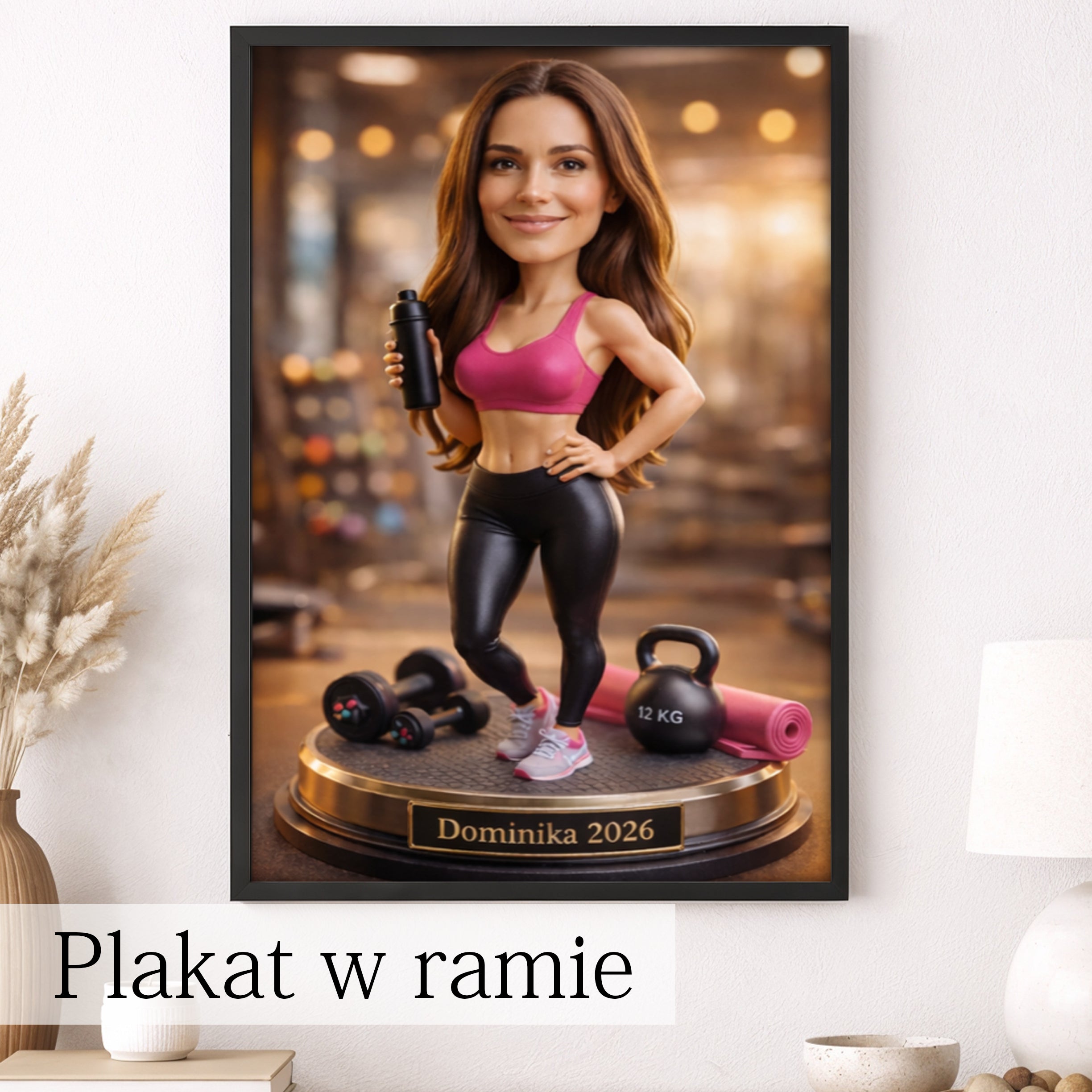 zrób z niej fitness queen personalizowana karykatura