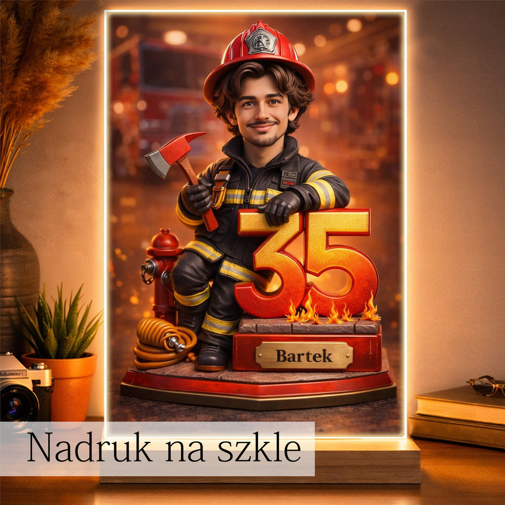 prezent dla strażaka – fotoobraz ze zdjęcia na urodziny