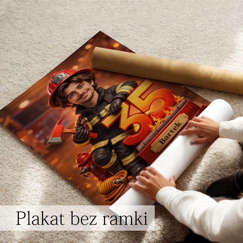 śmieszny prezent dla strażaka – fotoobraz ze zdjęcia