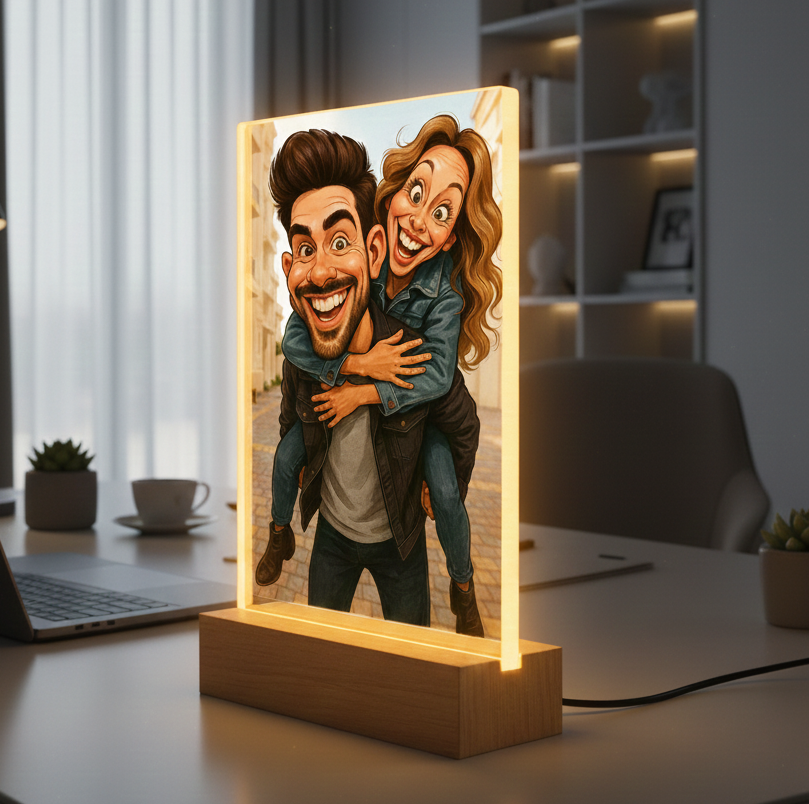 Portret na na szkle akrylowym, ze zdjęcia - karykatura