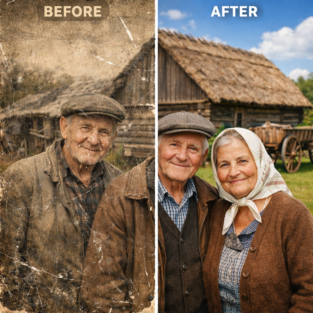 Retusz starych zdjęć - Prezent dla Dziadków, Rodziców