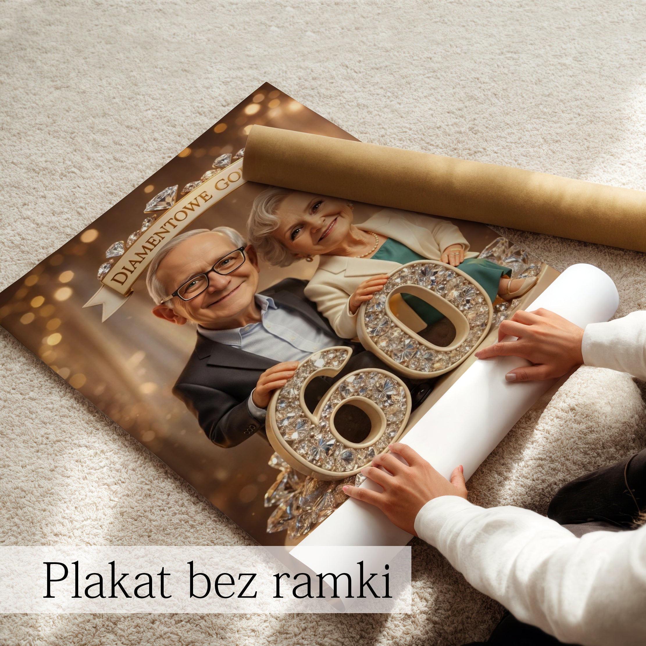 romantyczny prezent dla pary – karykatura ze zdjęcia diamentowe gody