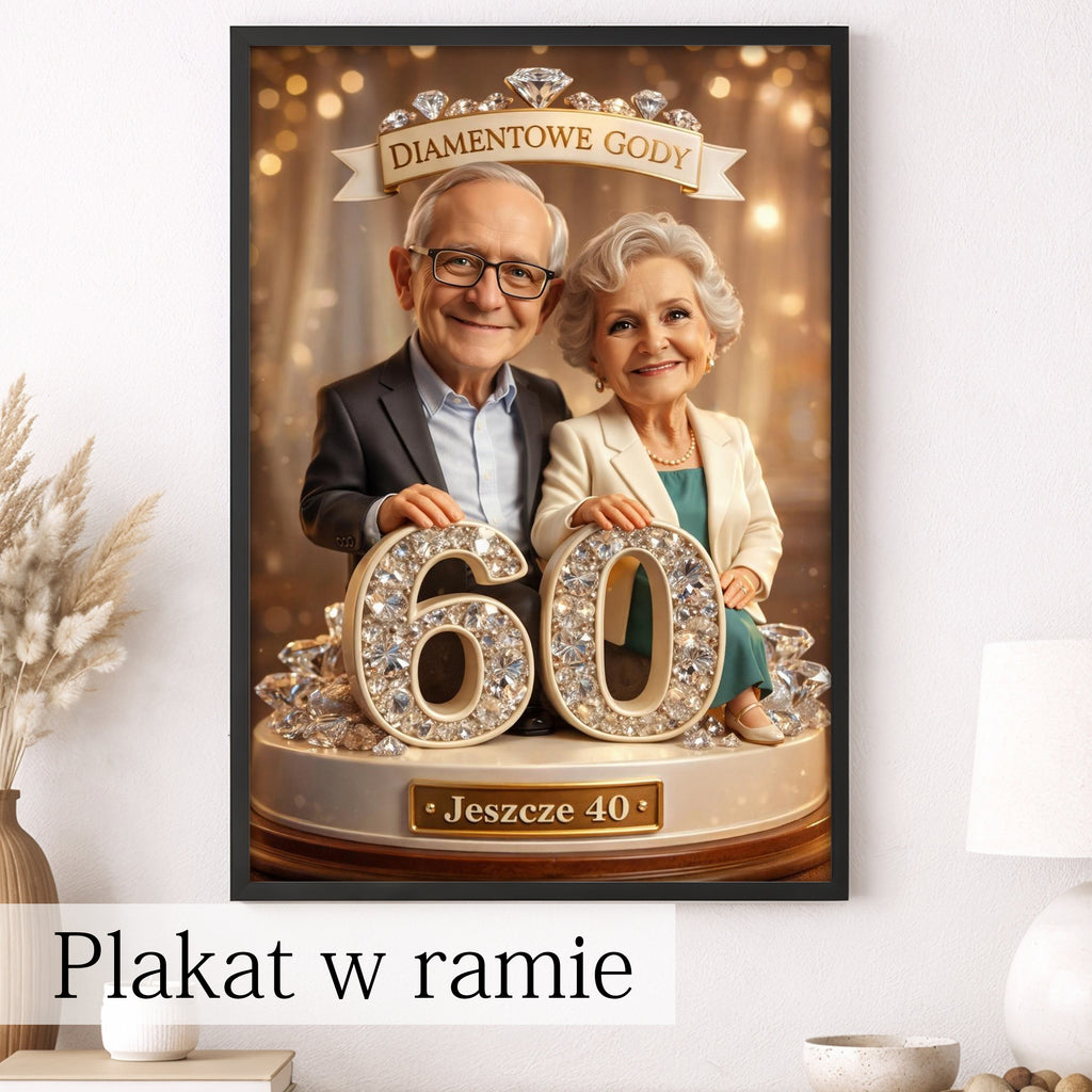 obraz ze zdjęcia para – prezent na diamentowe gody