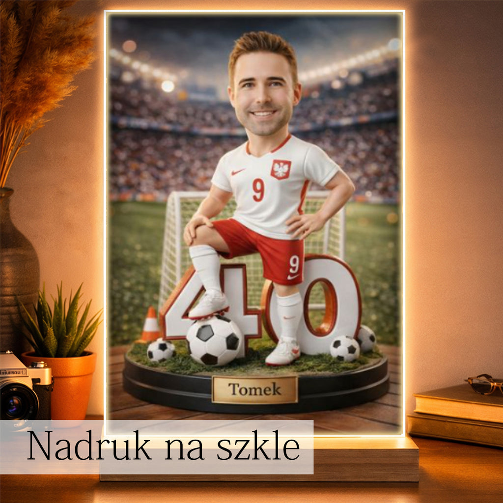 prezent który trafia prosto do bramki karykatura piłkarza