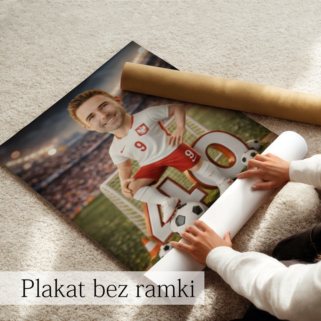 zrób z niego gwiazdę futbolu karykatura piłkarza prezent