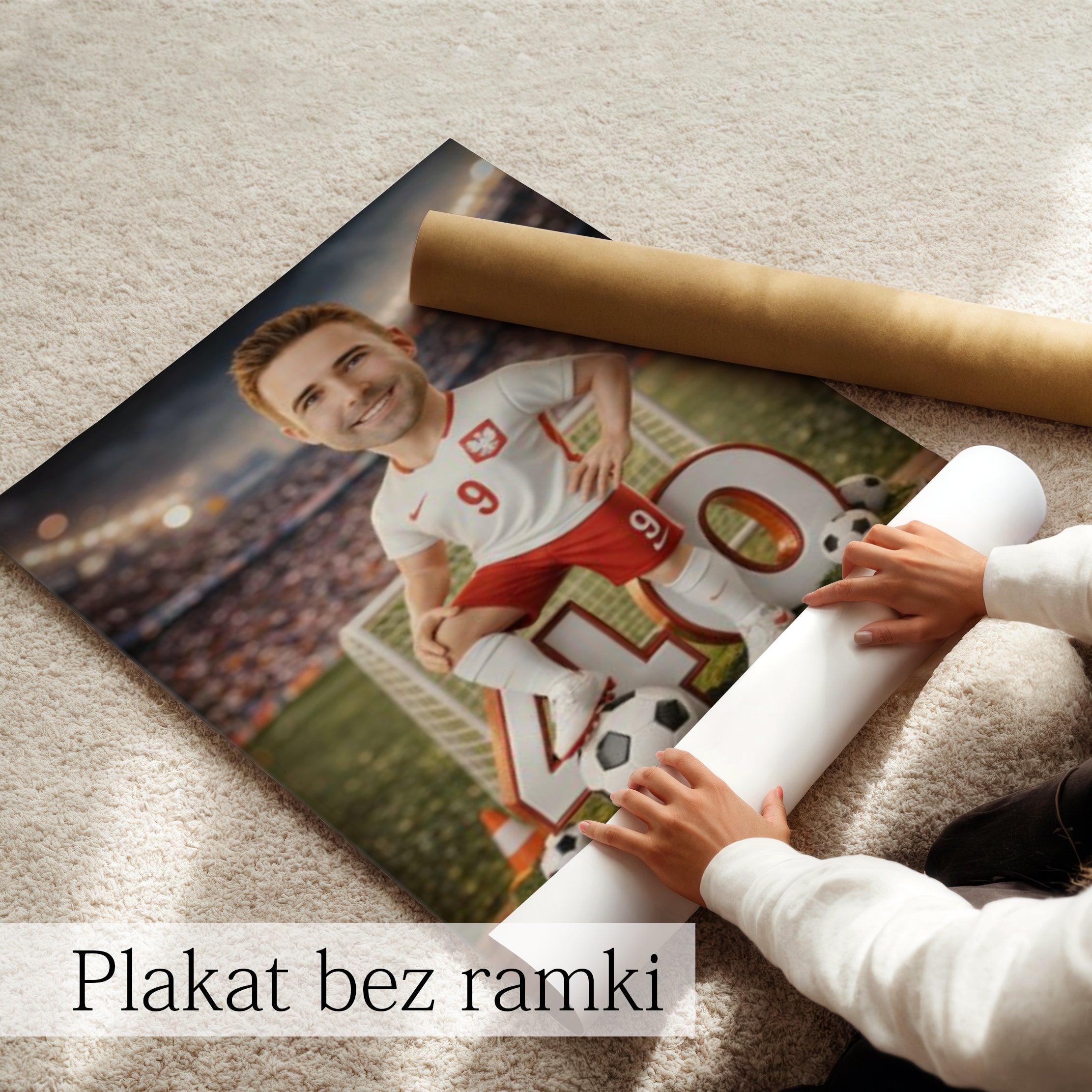 zrób z niego gwiazdę futbolu karykatura piłkarza prezent