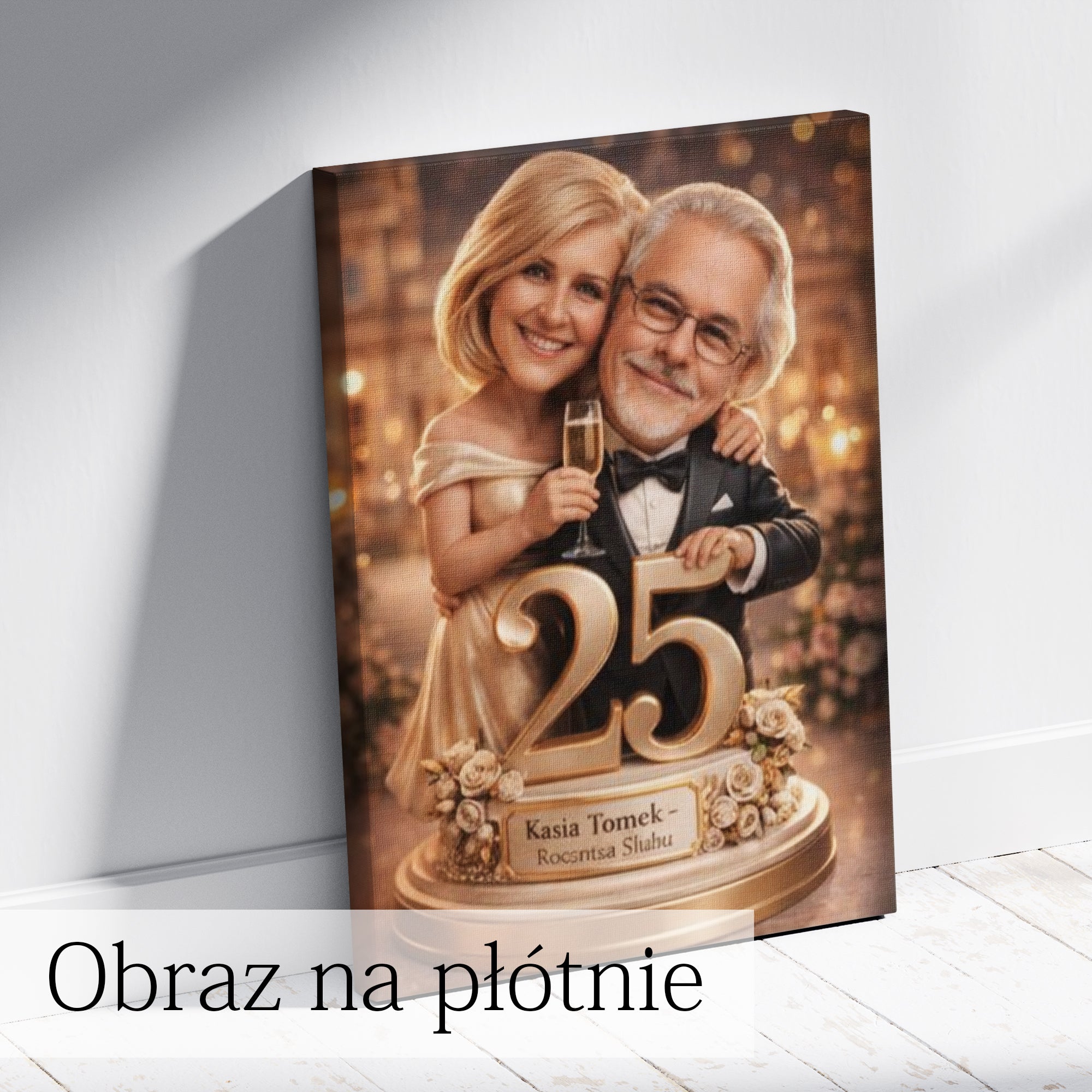 25 30 40 50 lat razem wyjątkowa karykatura ze zdjęcia