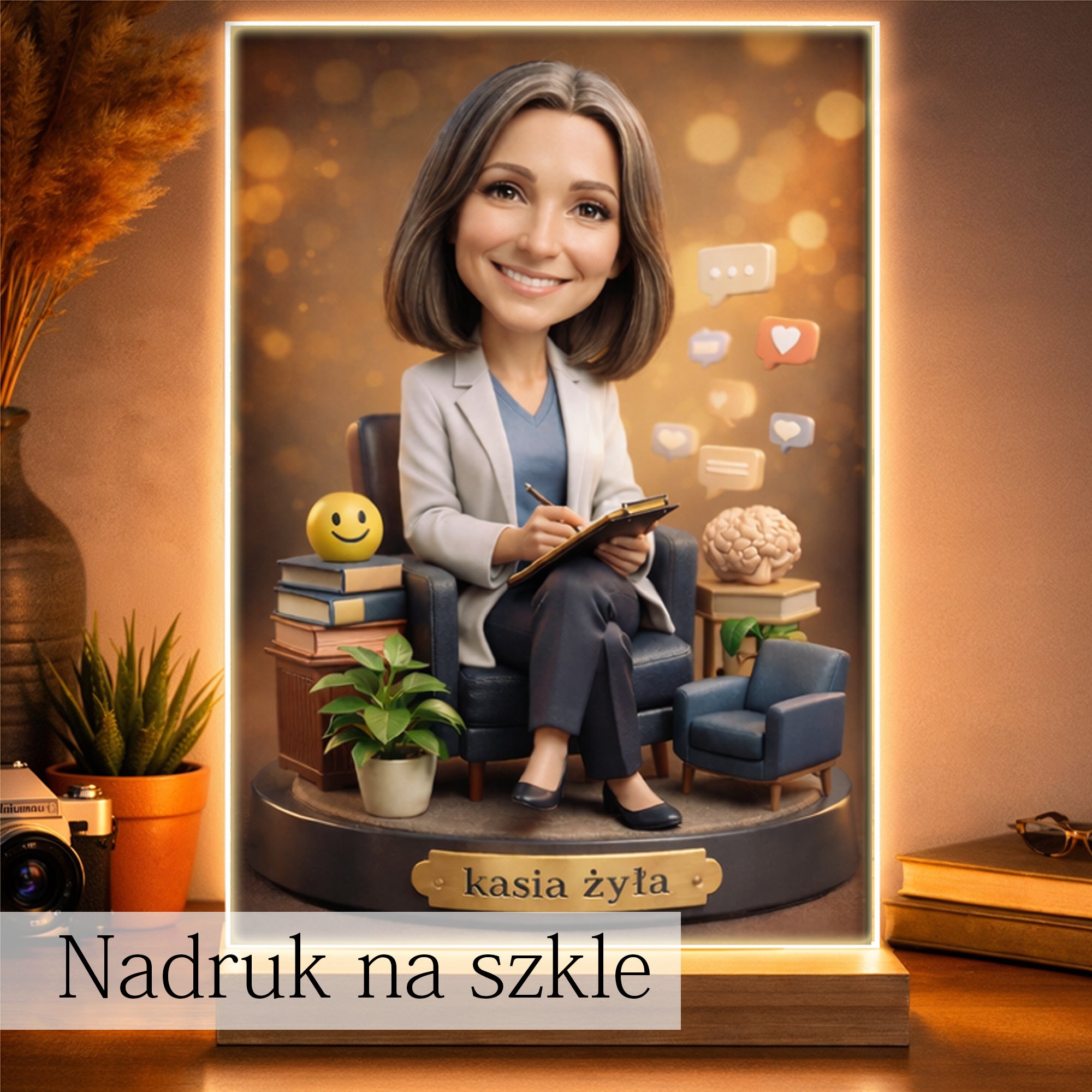 karykatura terapeutki stylowy upominek dla kobiety