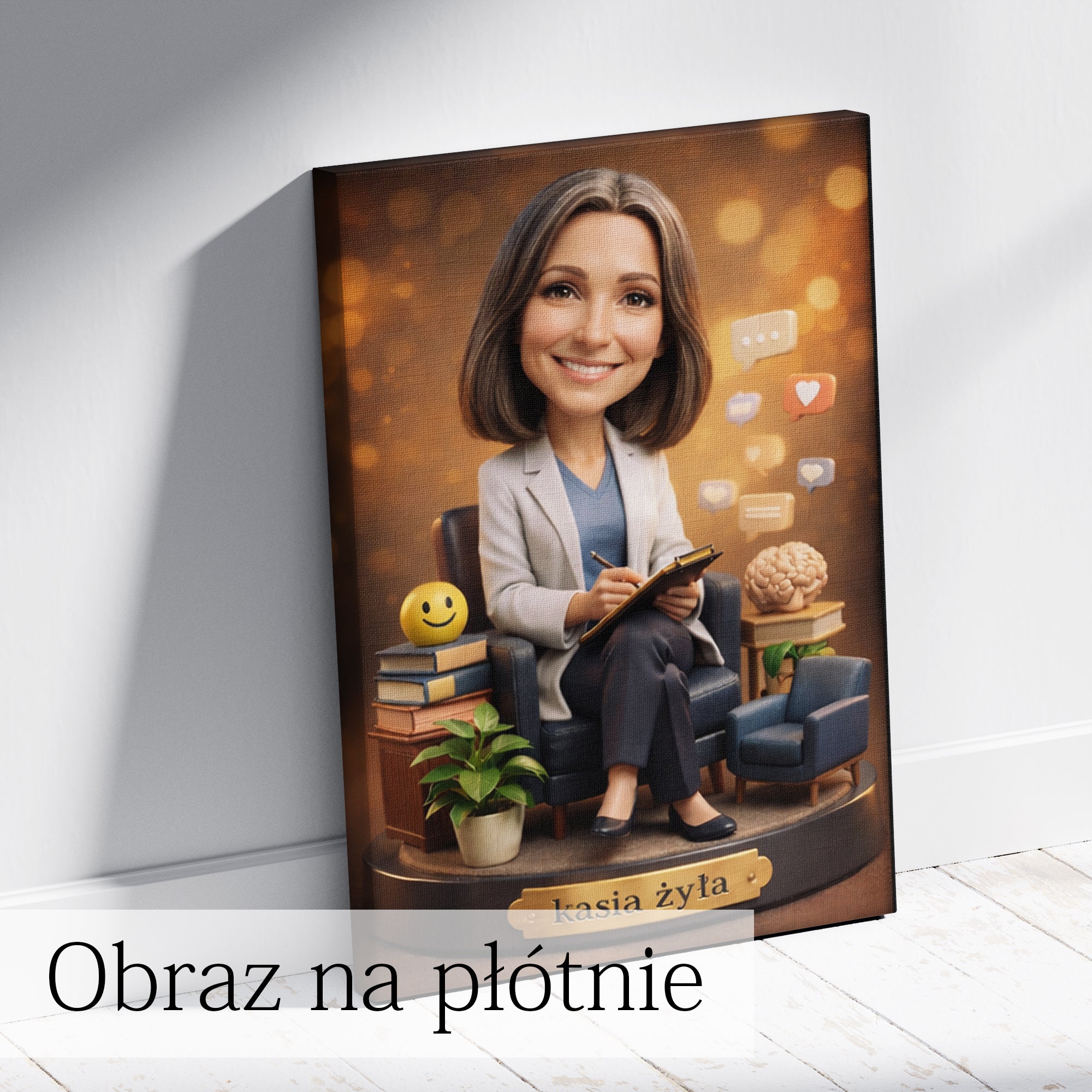 personalizowany portret psycholog prezent z klasą