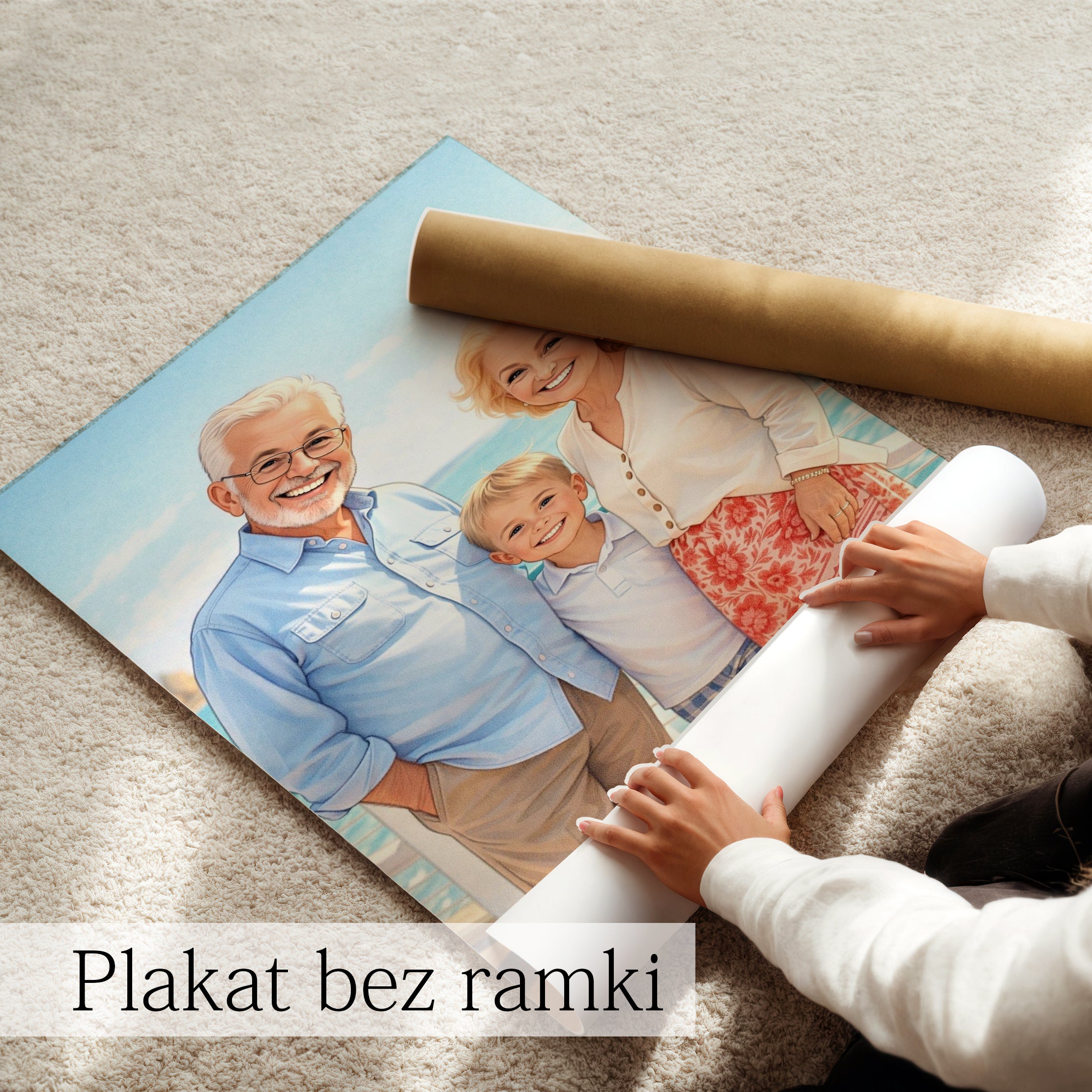 portret rodzinny ze zdjęcia na akrylu dla babci i dziadka prezent