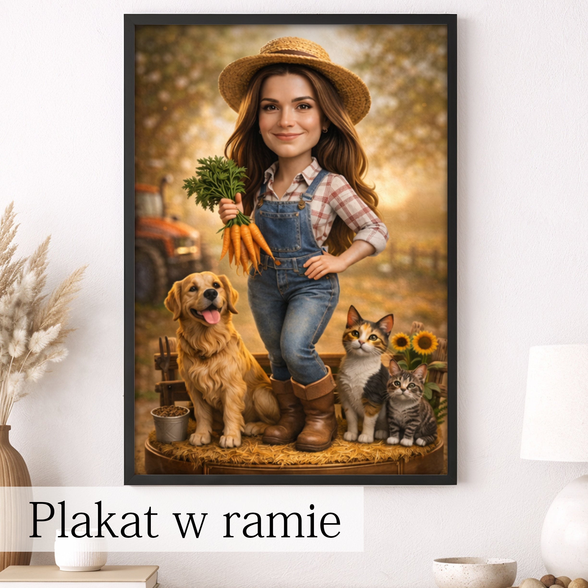 personalizowany portret farmerki ze zdjęcia zabawny i oryginalny
