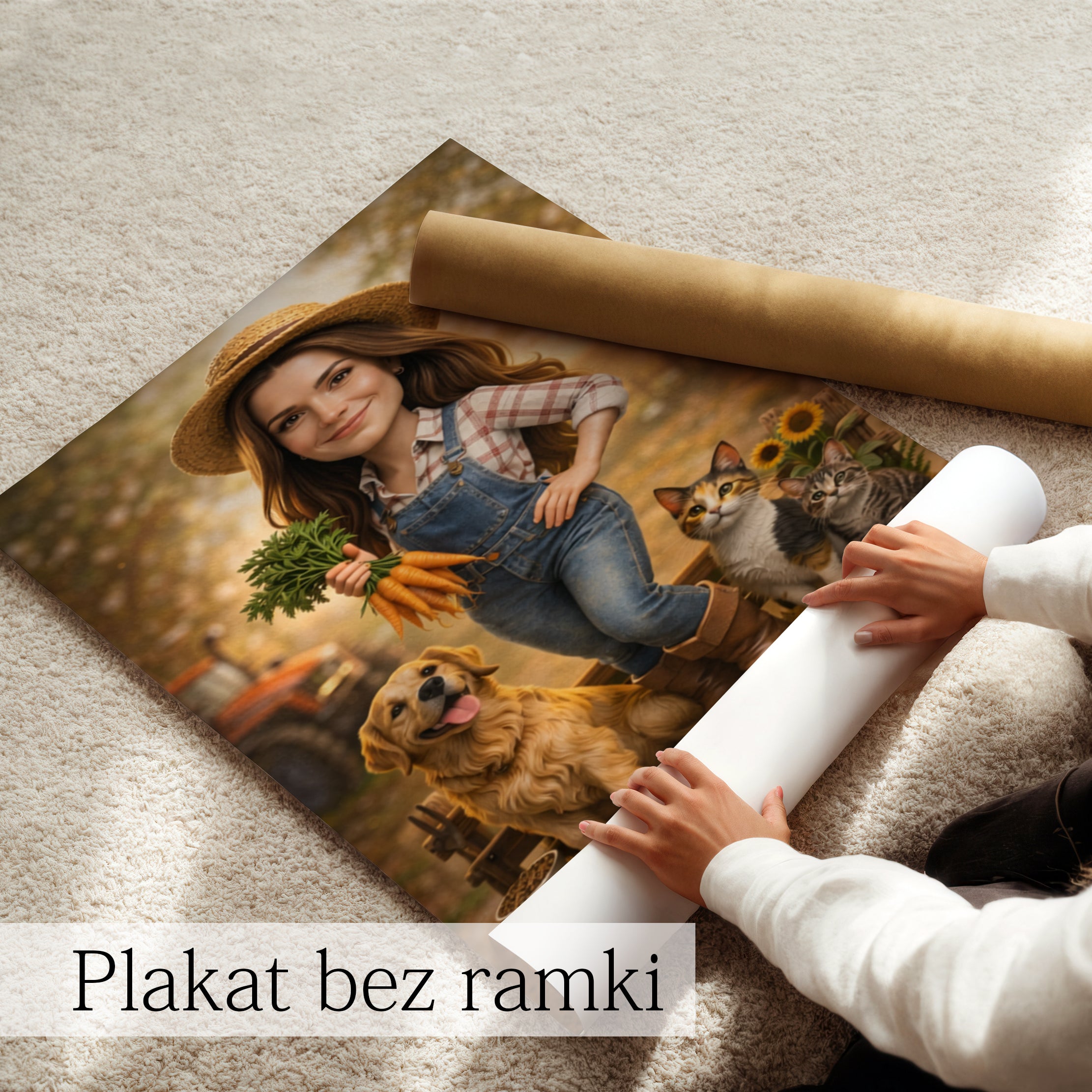 obraz kobiety rolnika ze zdjęcia unikalny prezent na każdą okazję