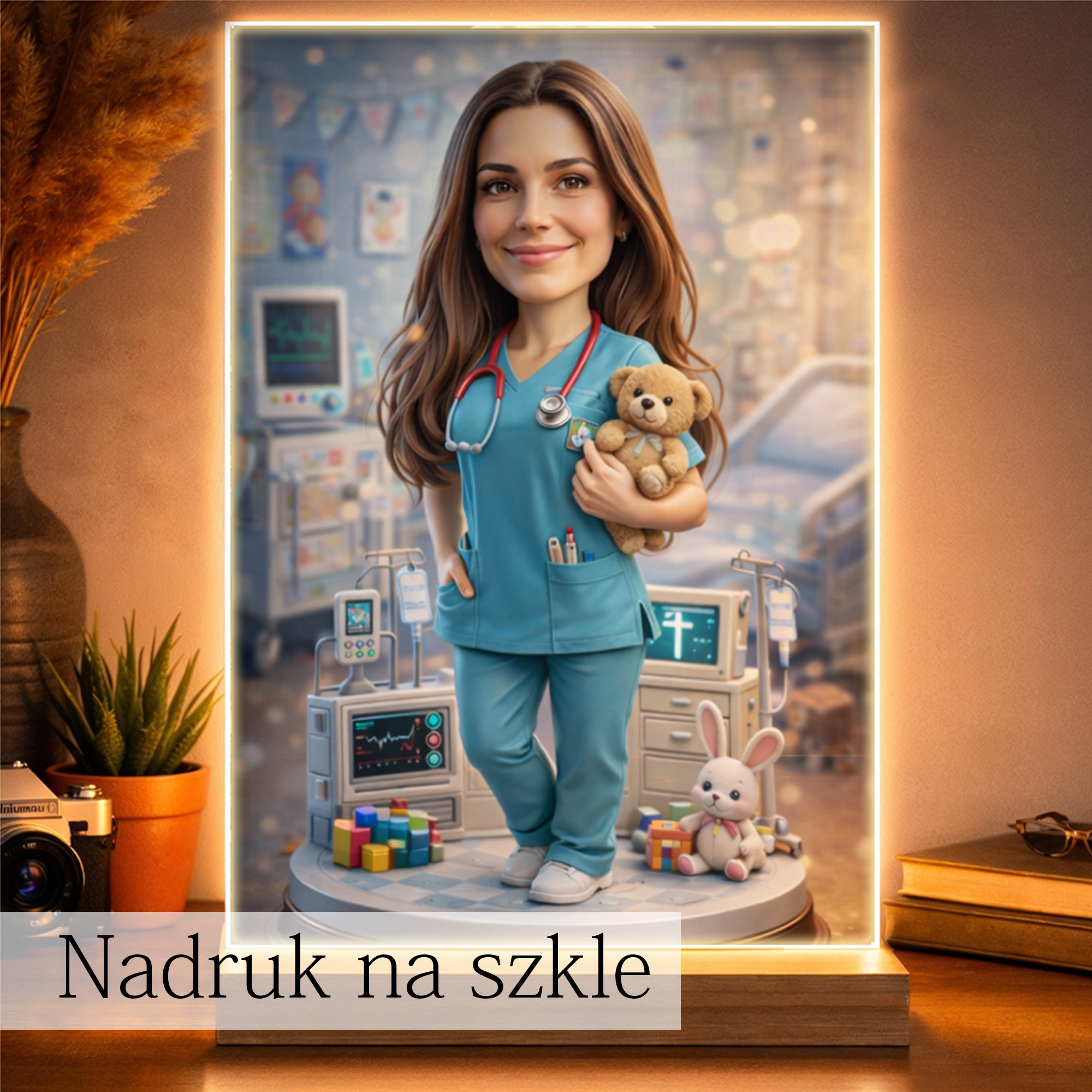 prezent dla lekarki karykatura ze zdjęcia pełna charakteru