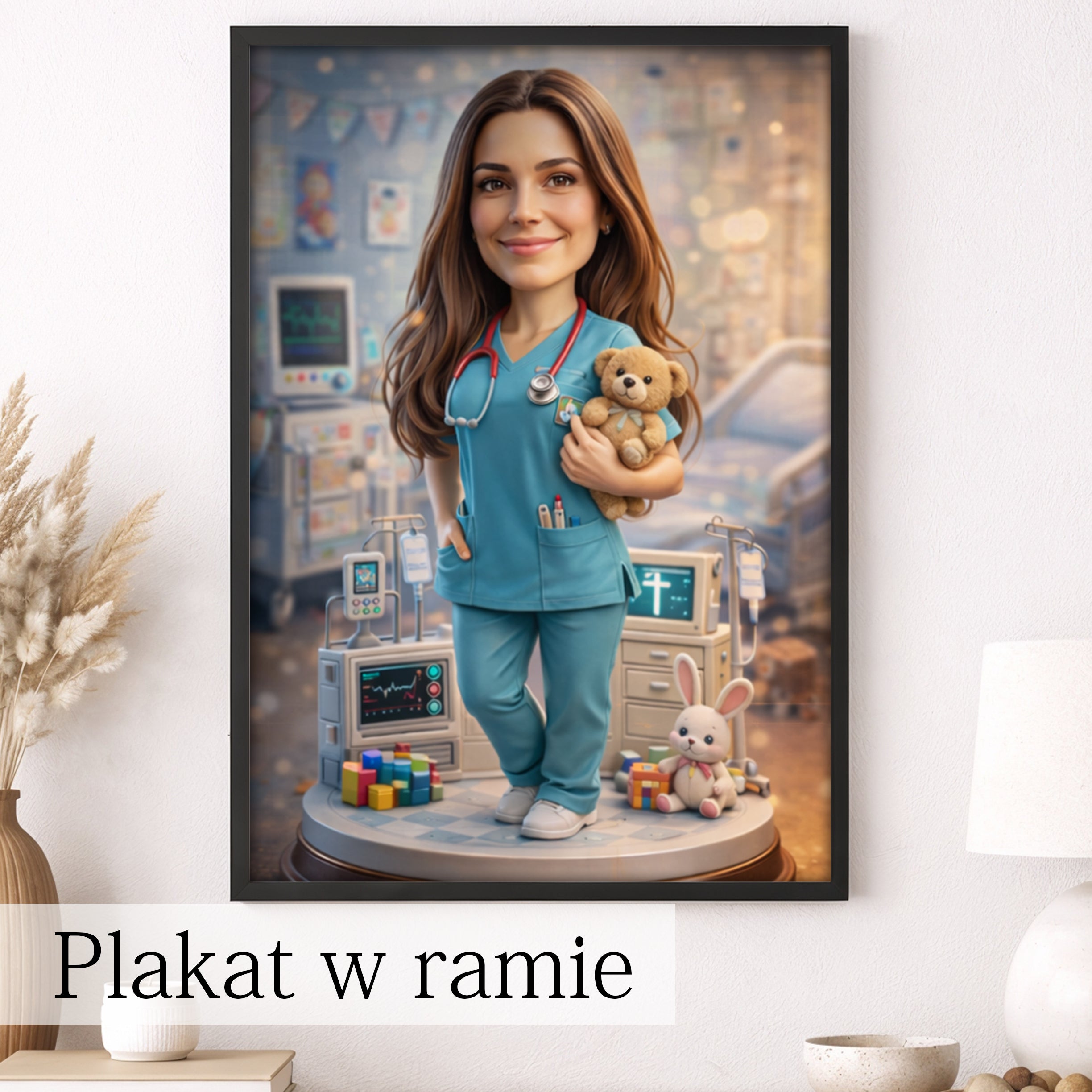 kreatywna karykatura lekarki prezent który wywołuje uśmiech