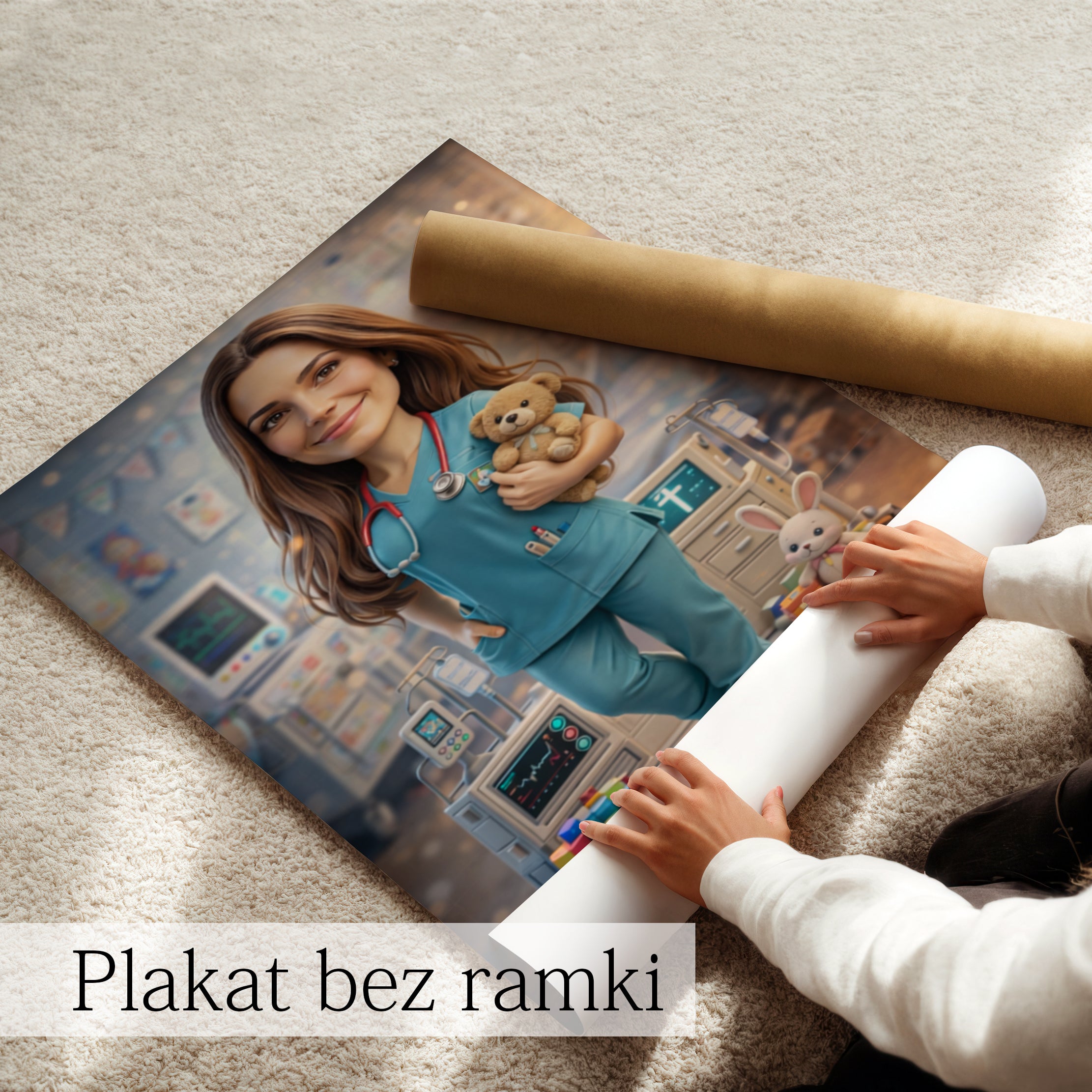 personalizowany portret lekarki ze zdjęcia oryginalny prezent