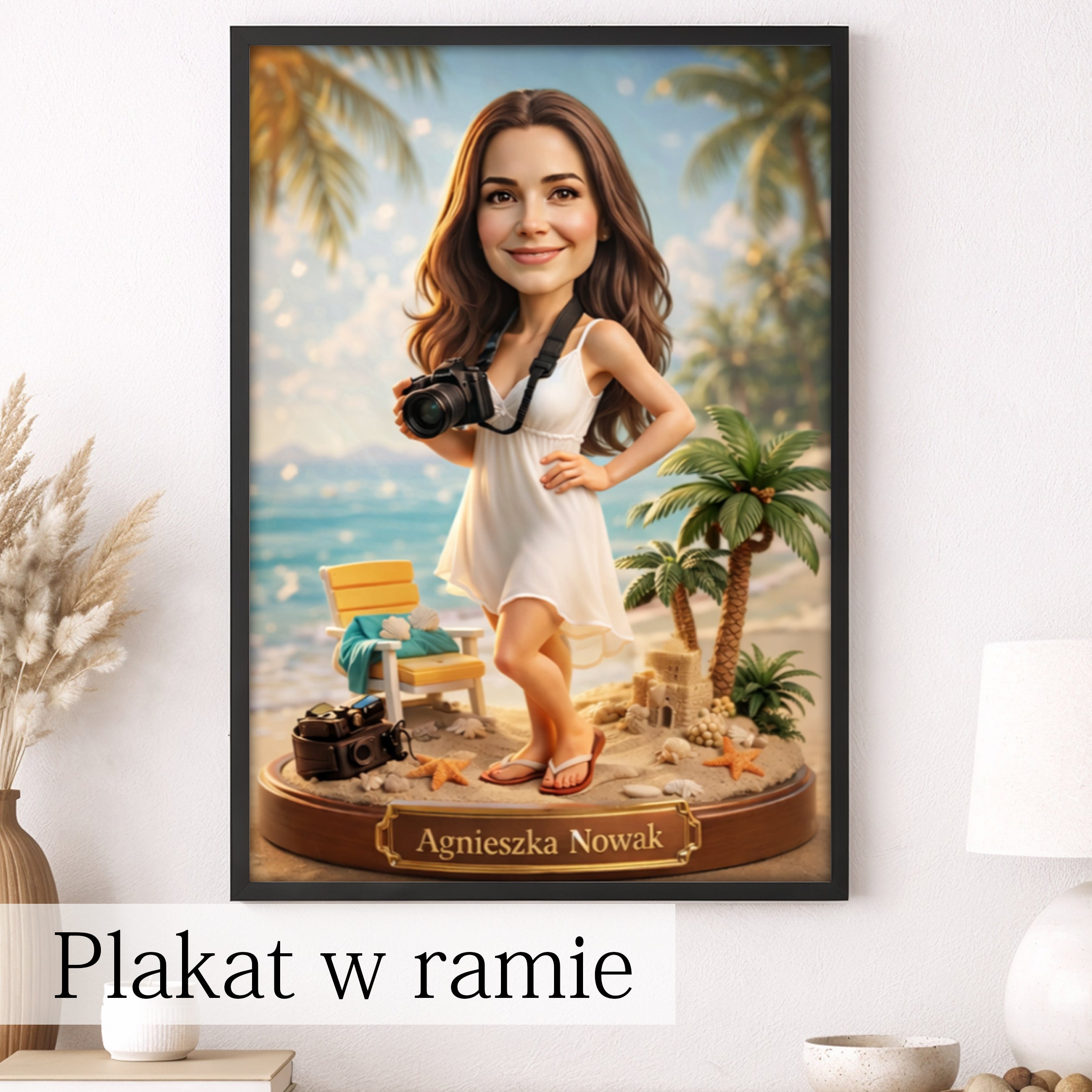 kreatywna karykatura ze zdjęcia podróżniczka wyjątkowy prezent
