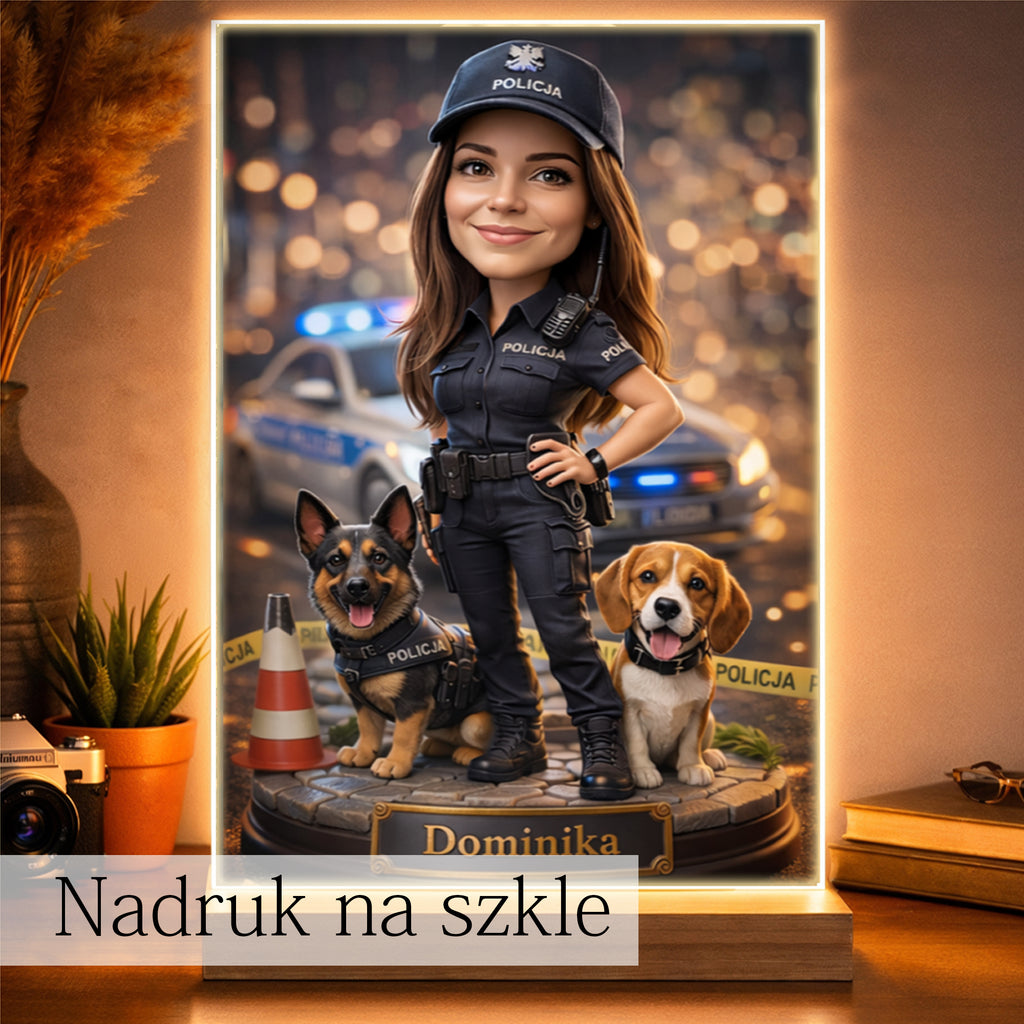 obraz policjantki ze zdjęcia wyjątkowy prezent dla kobiety mundurowej