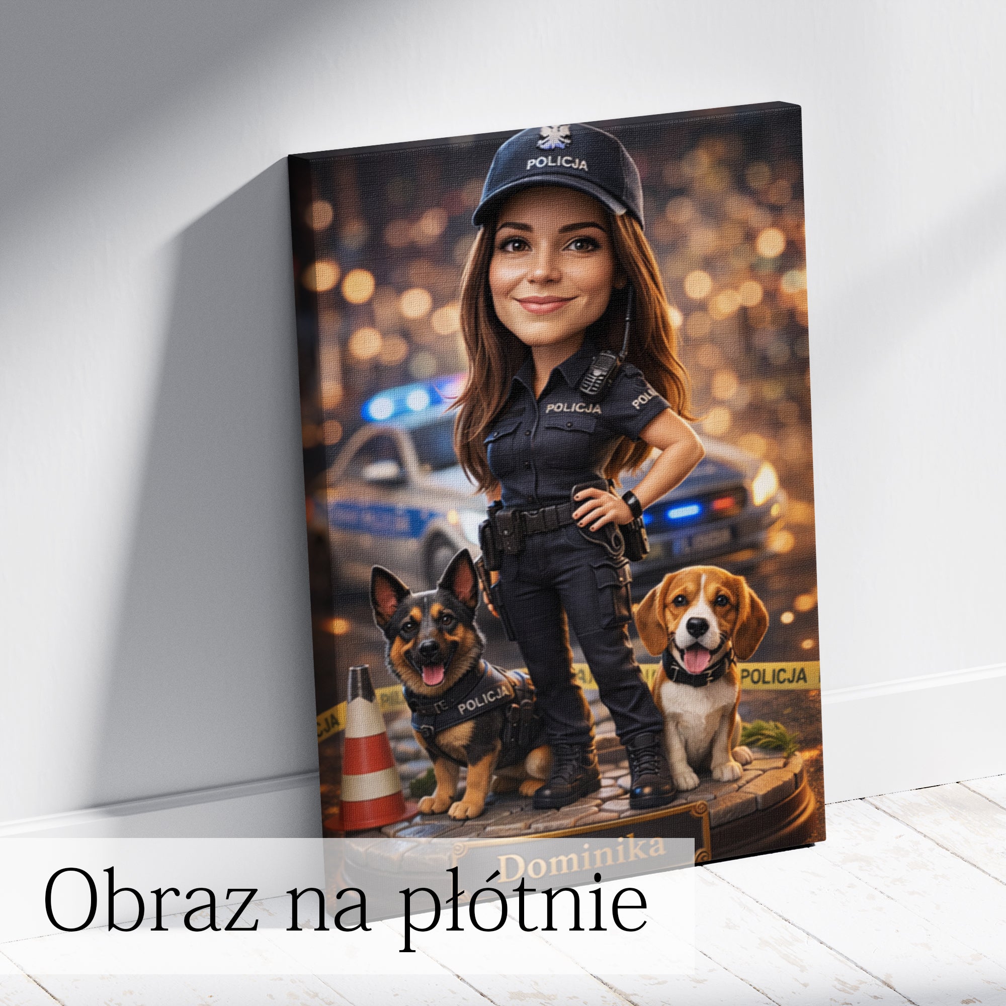 kreatywna karykatura policjantki prezent który robi wrażenie