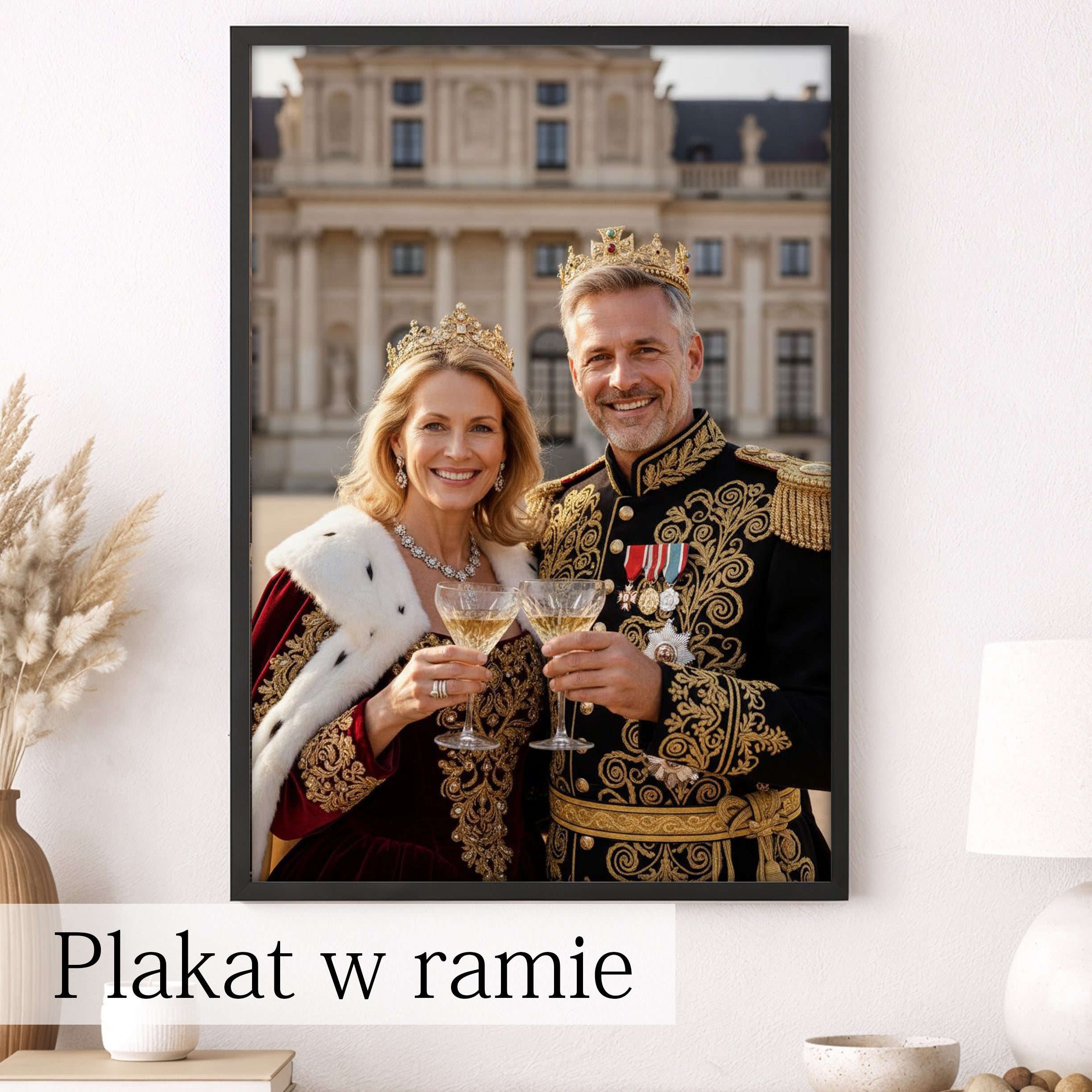 królewska para ze zdjęcia personalizowany obraz dla rodziców prezent