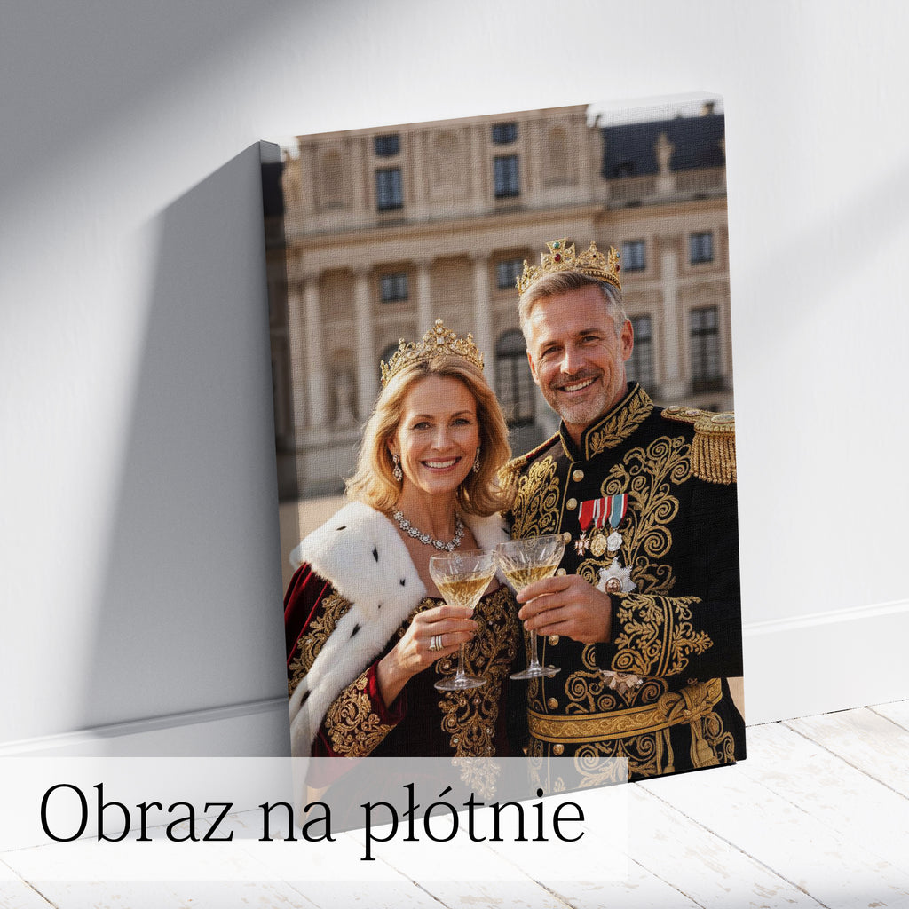 prezent dla rodziców portret króla i królowej ze zdjęcia