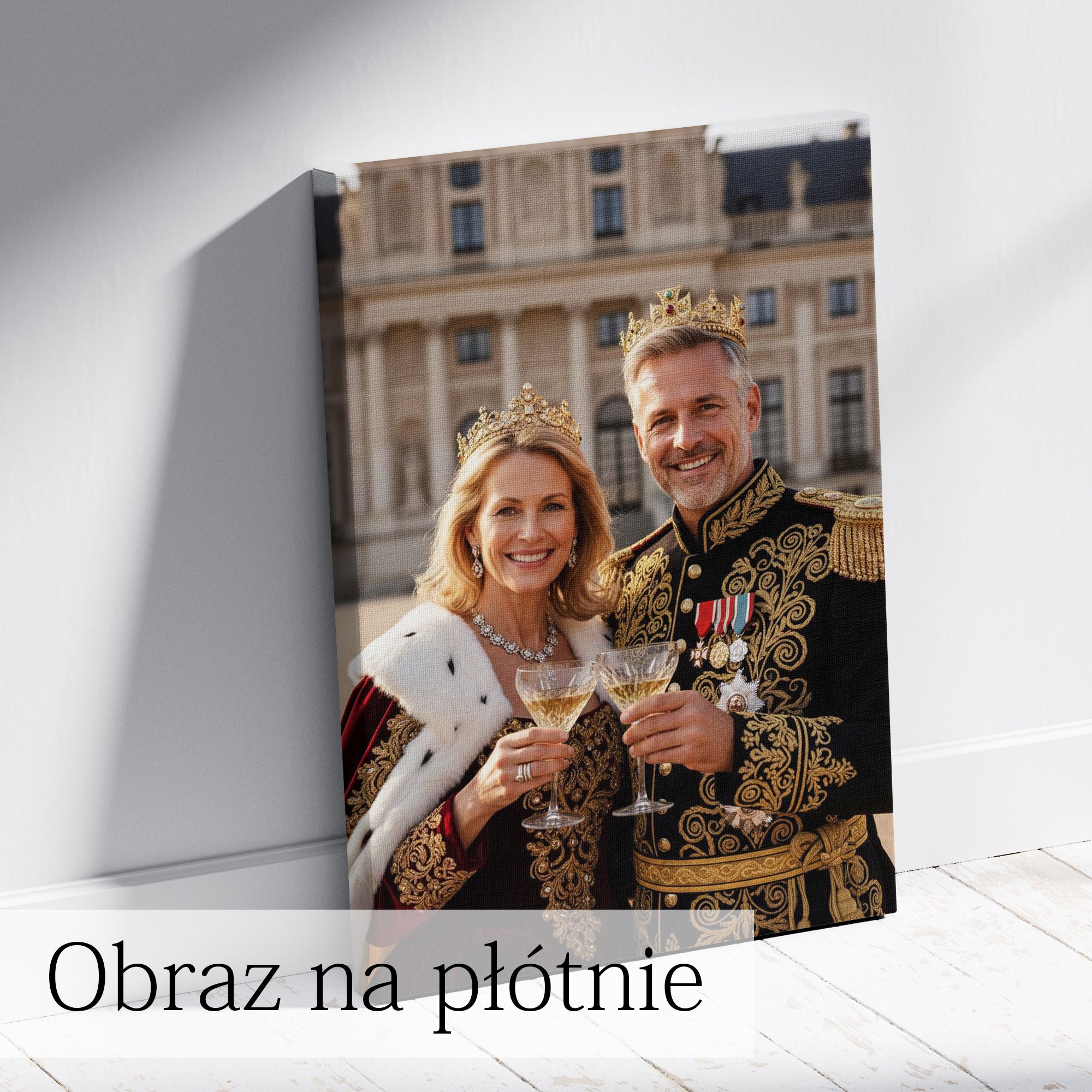 prezent dla rodziców portret króla i królowej ze zdjęcia