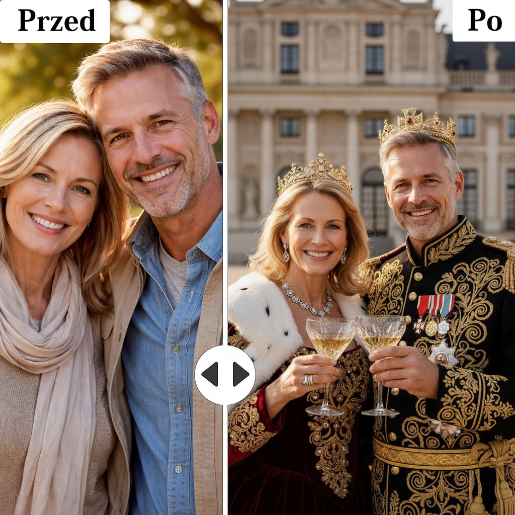 obraz ze zdjęcia rodzice jako para królewska elegancki styl