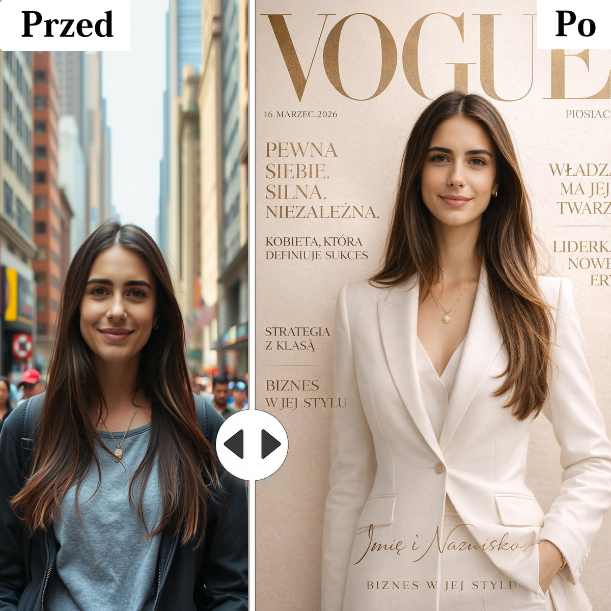 plakat vogue classic gold personalizowany kobieta