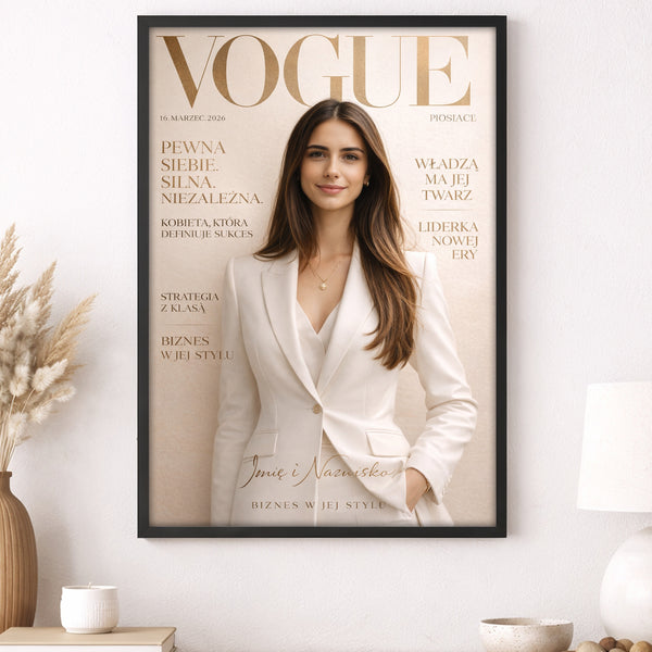 Obraz w Stylu Vogue ze Zdjęcia Classic Gold – Personalizowany Prezent dla dziewczyny