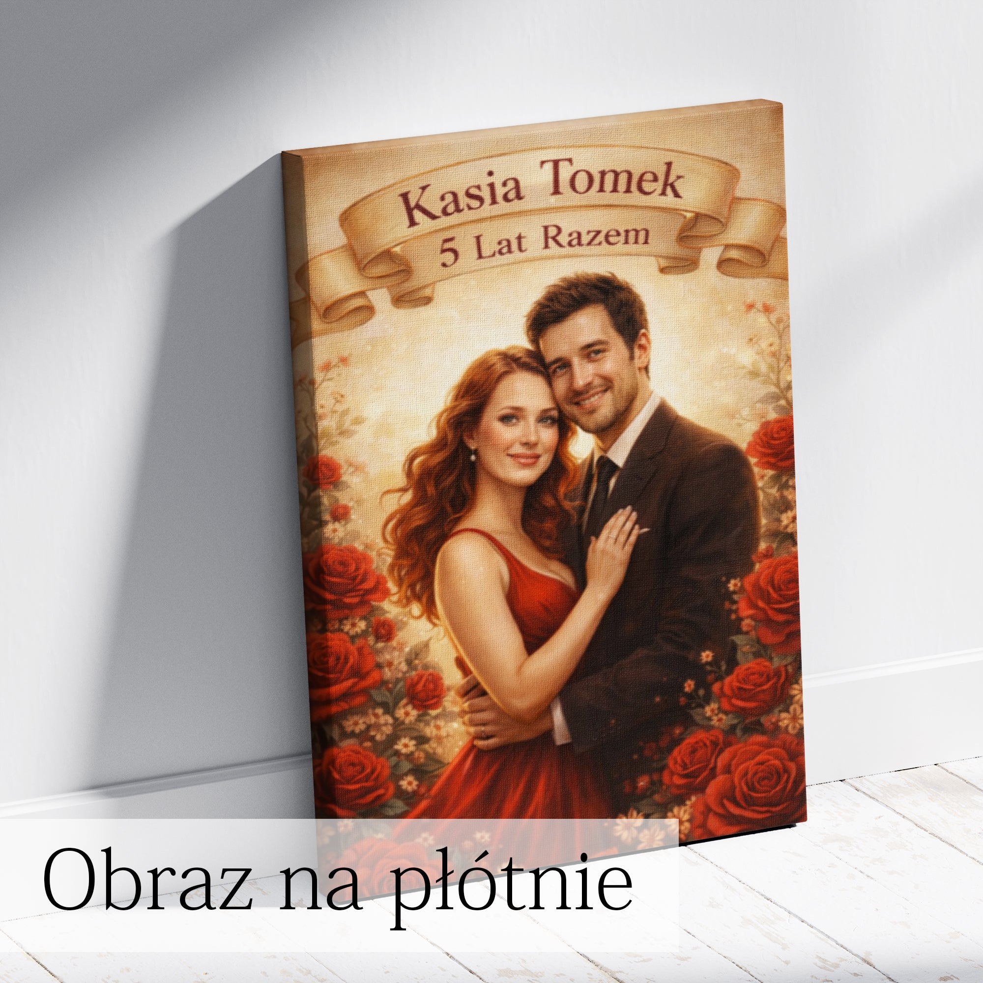 romantyczny obraz ze zdjęcia dla niej i dla niego na ślub