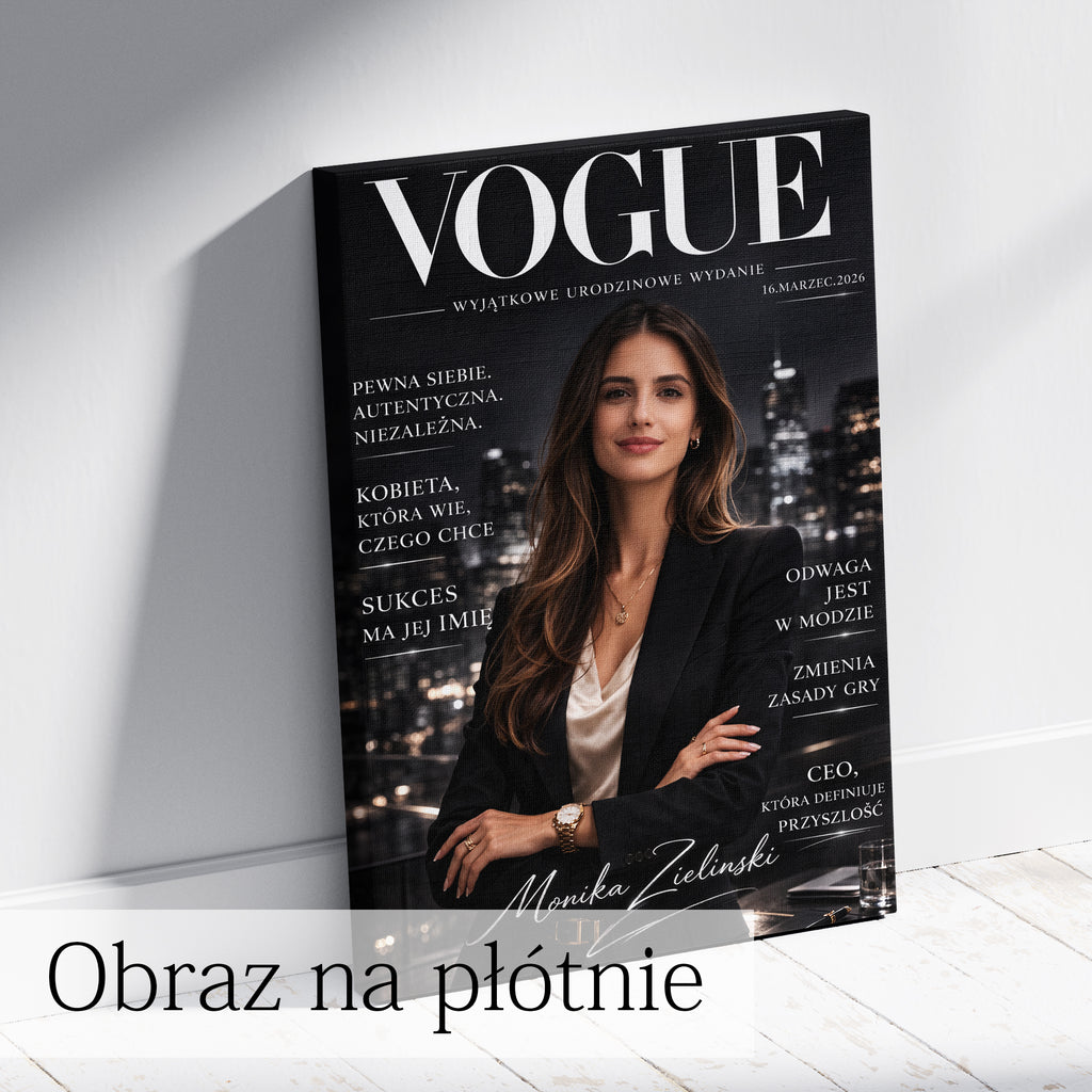 portret kobiety w stylu magazynu vogue prezent personalizowany