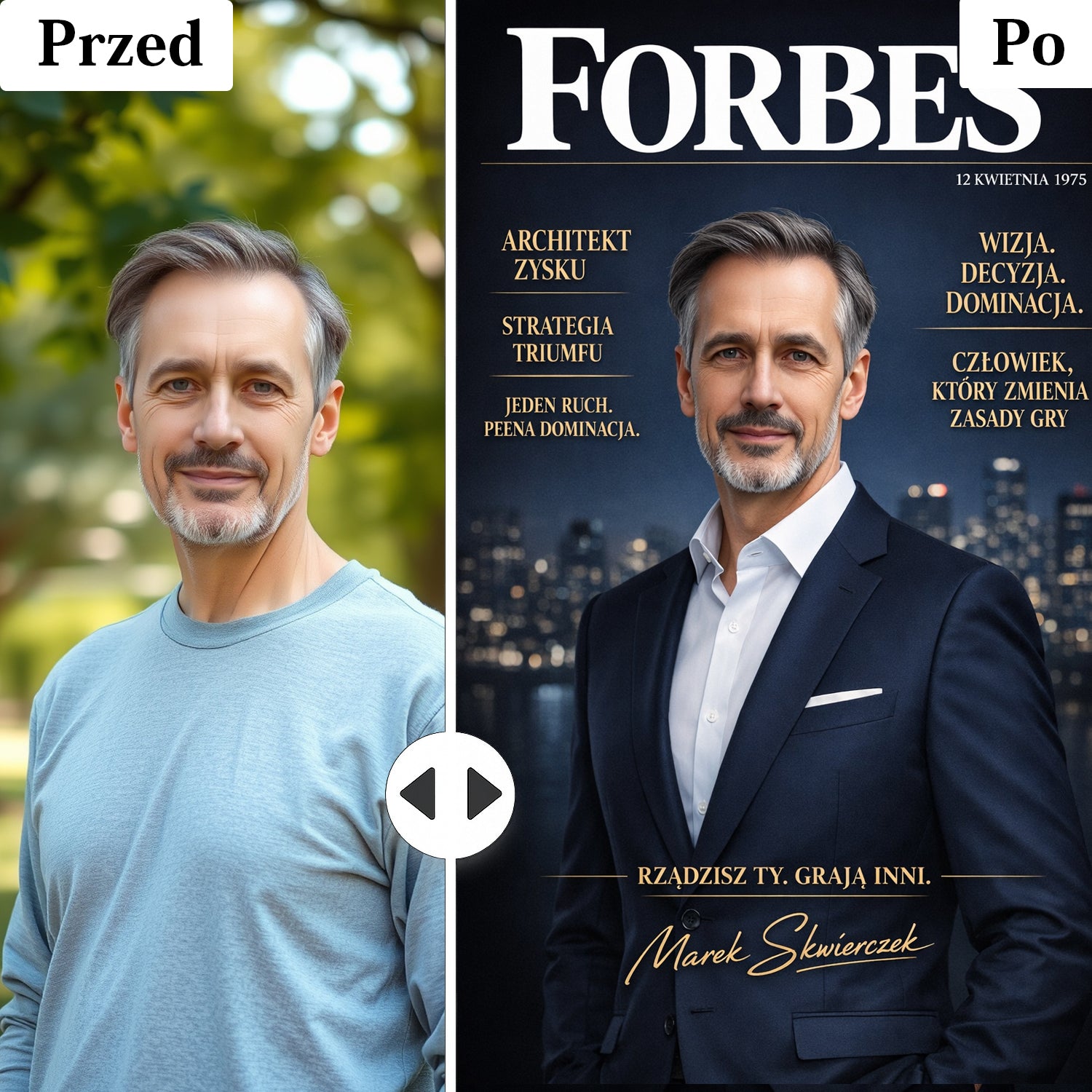 plakat ze zdjęcia styl forbes gold – personalizowany prezent
