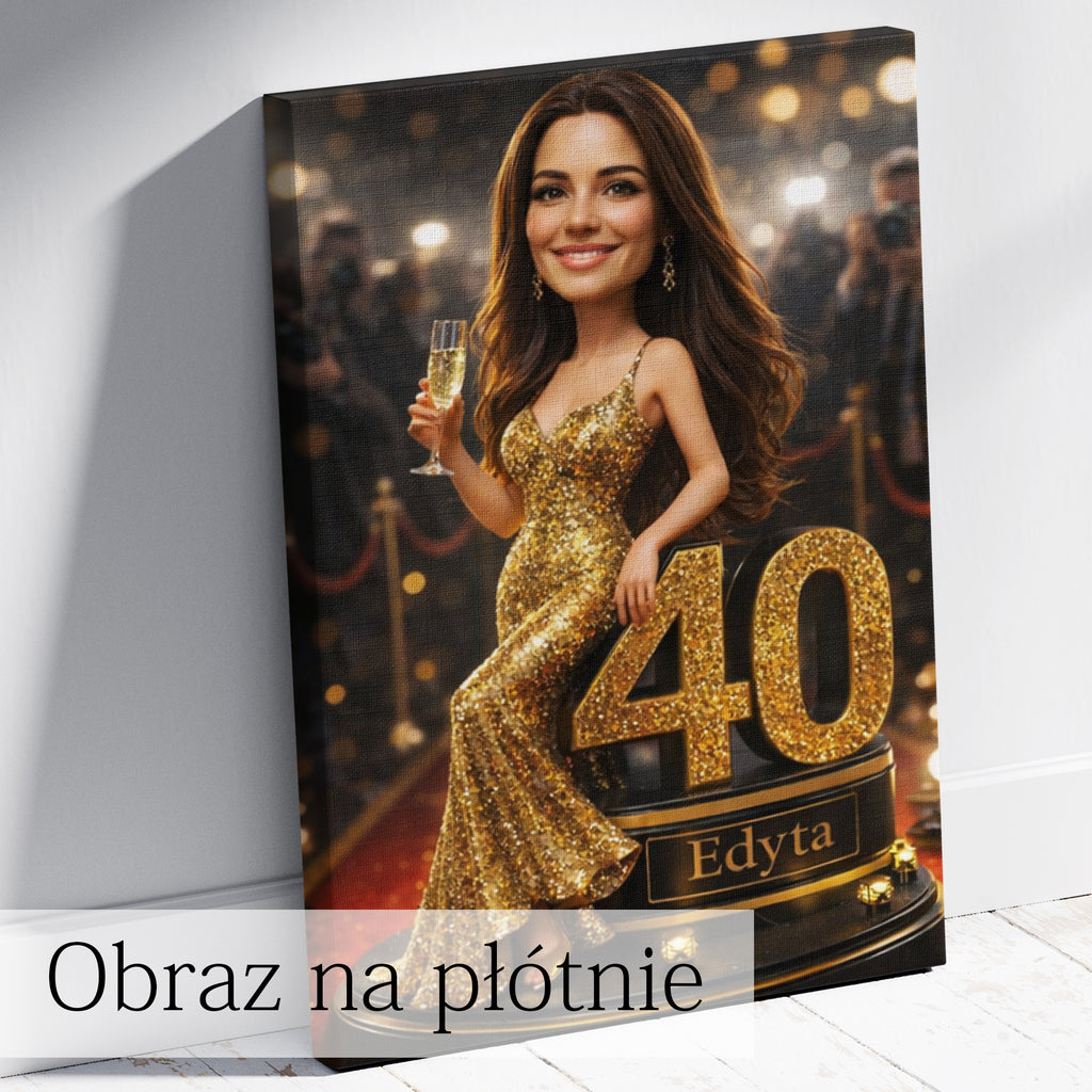 obraz ze zdjęcia prezent dla kobiety na 40 urodziny czerwony dywan
