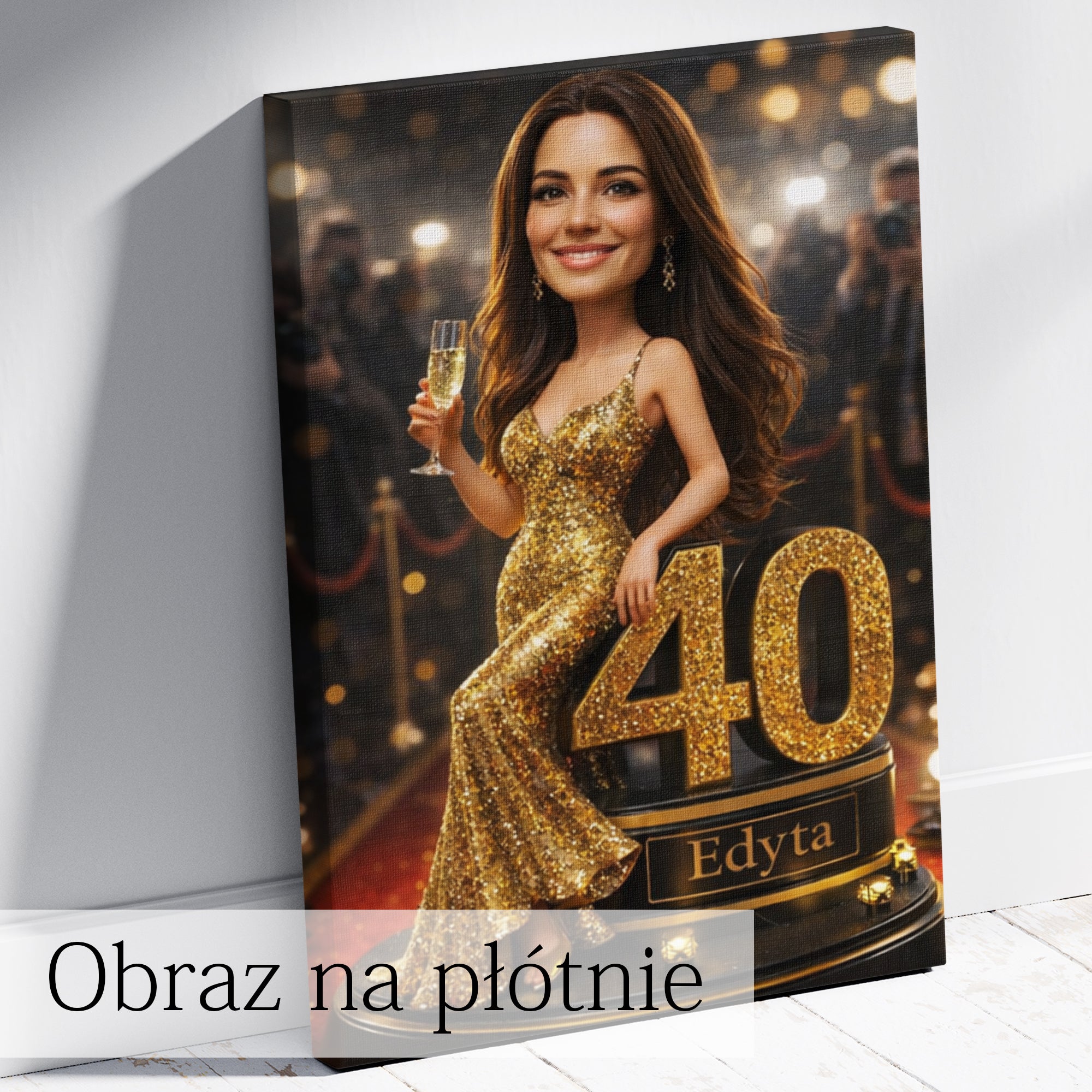 obraz ze zdjęcia prezent dla kobiety na 40 urodziny czerwony dywan