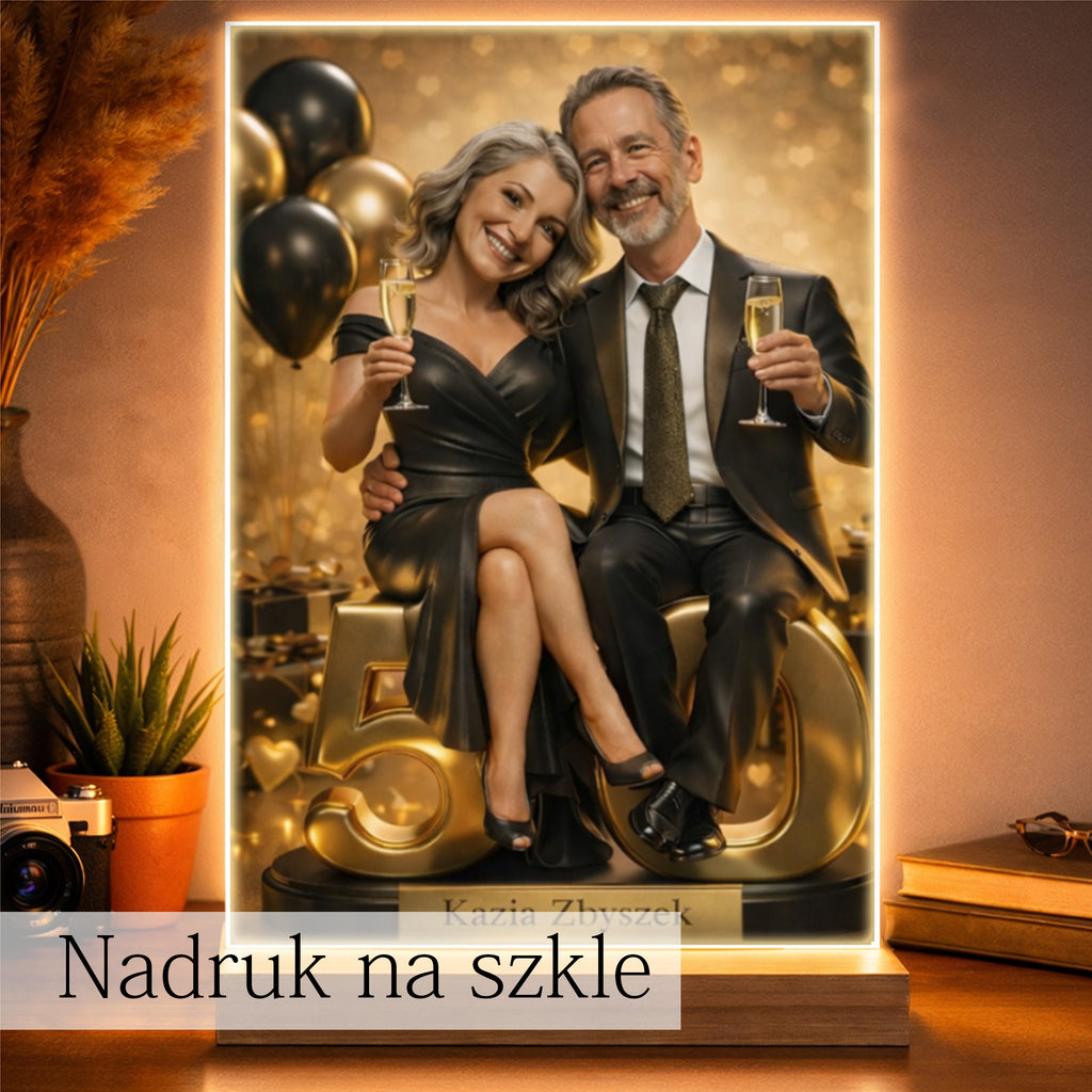 personalizowany obraz ze zdjęcia pary romantyczny prezent na 50 rocznicę ślubu
