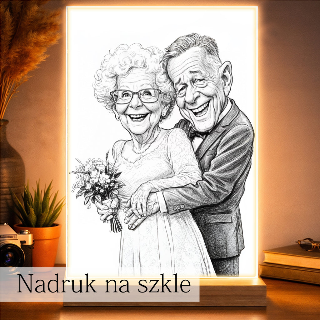 ręcznie rysowana karykatura ołówkiem fotoobraz ze zdjęcia