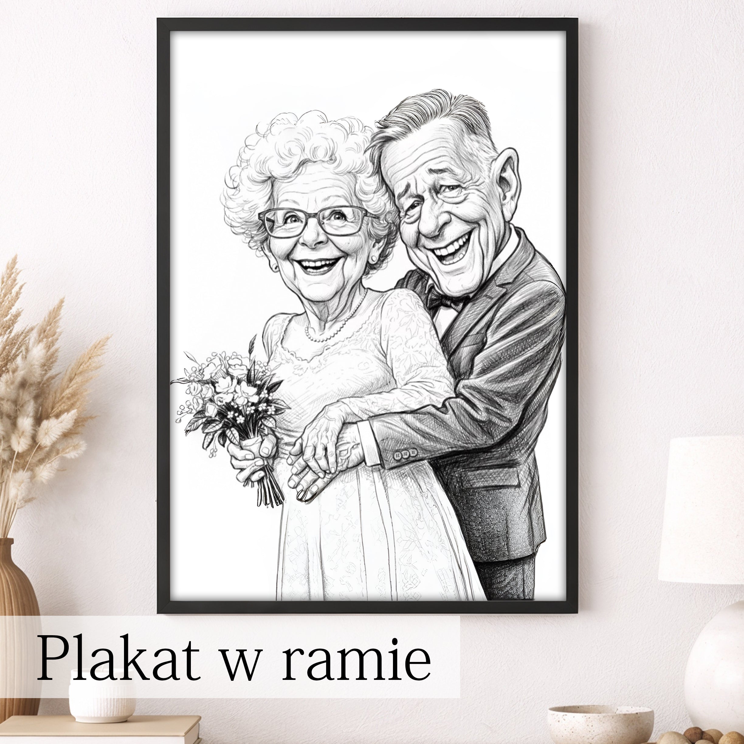 wyjątkowy prezent portret ołówkiem ze zdjęcia dla niej i dla niego