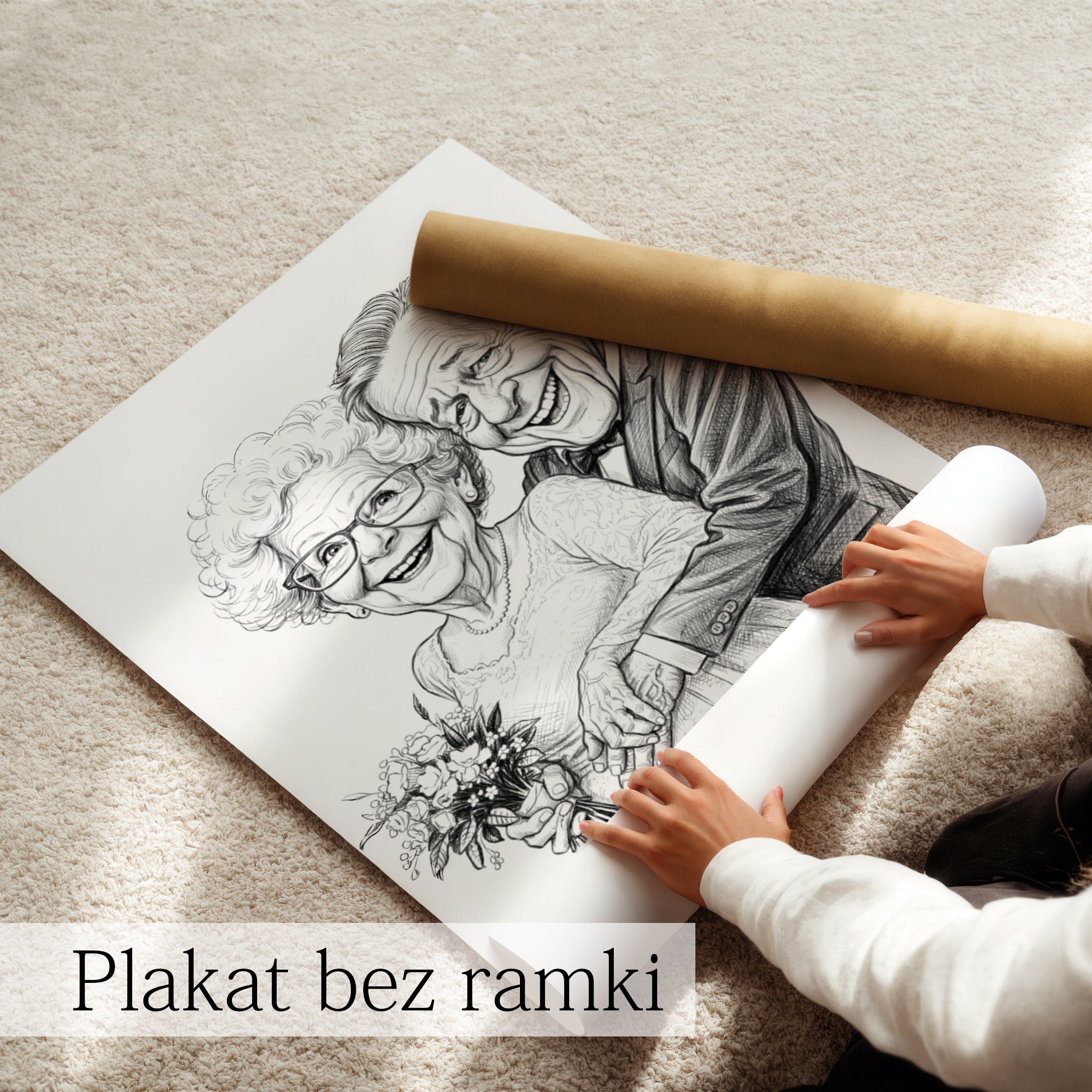 zobacz jak wygląda na rysunku ołówkiem personalizowany obraz