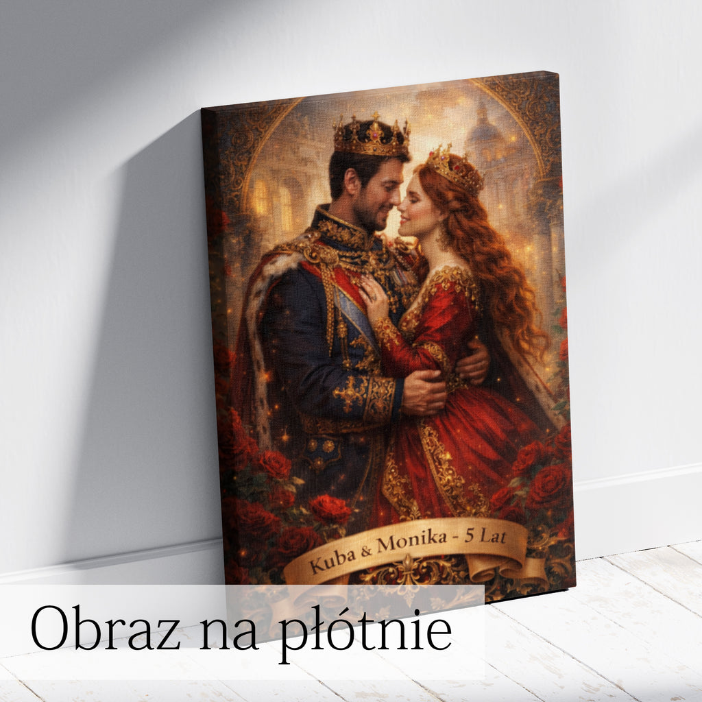 personalizowany portret królewski dla pary elegancja i prestiż