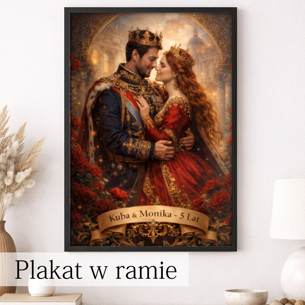 prezent na rocznicę obraz w stylu królewskim dla niej i dla niego
