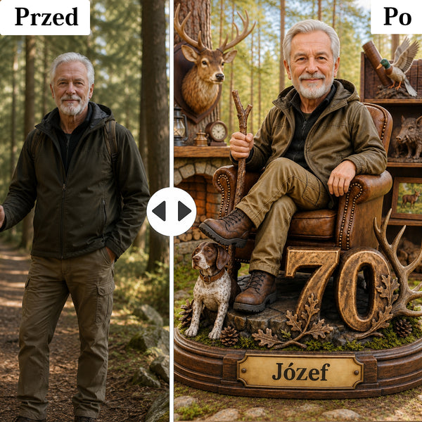 Personalizowany Obraz – Karykatura ze Zdjęcia dla Myśliwego | Wyjątkowy Prezent