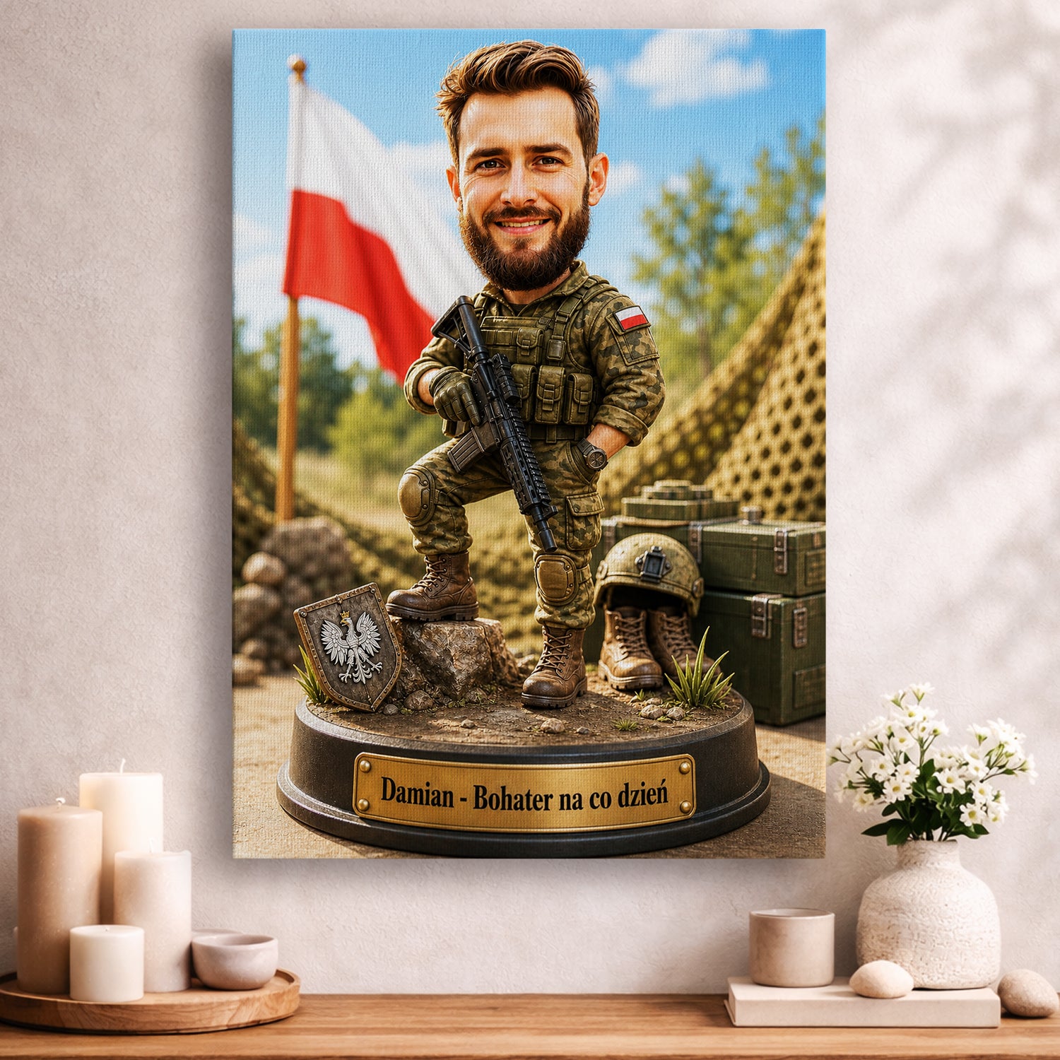 Personalizowany obraz żołnierza ze zdjęcia – wyjątkowy prezent dla żołnierza.