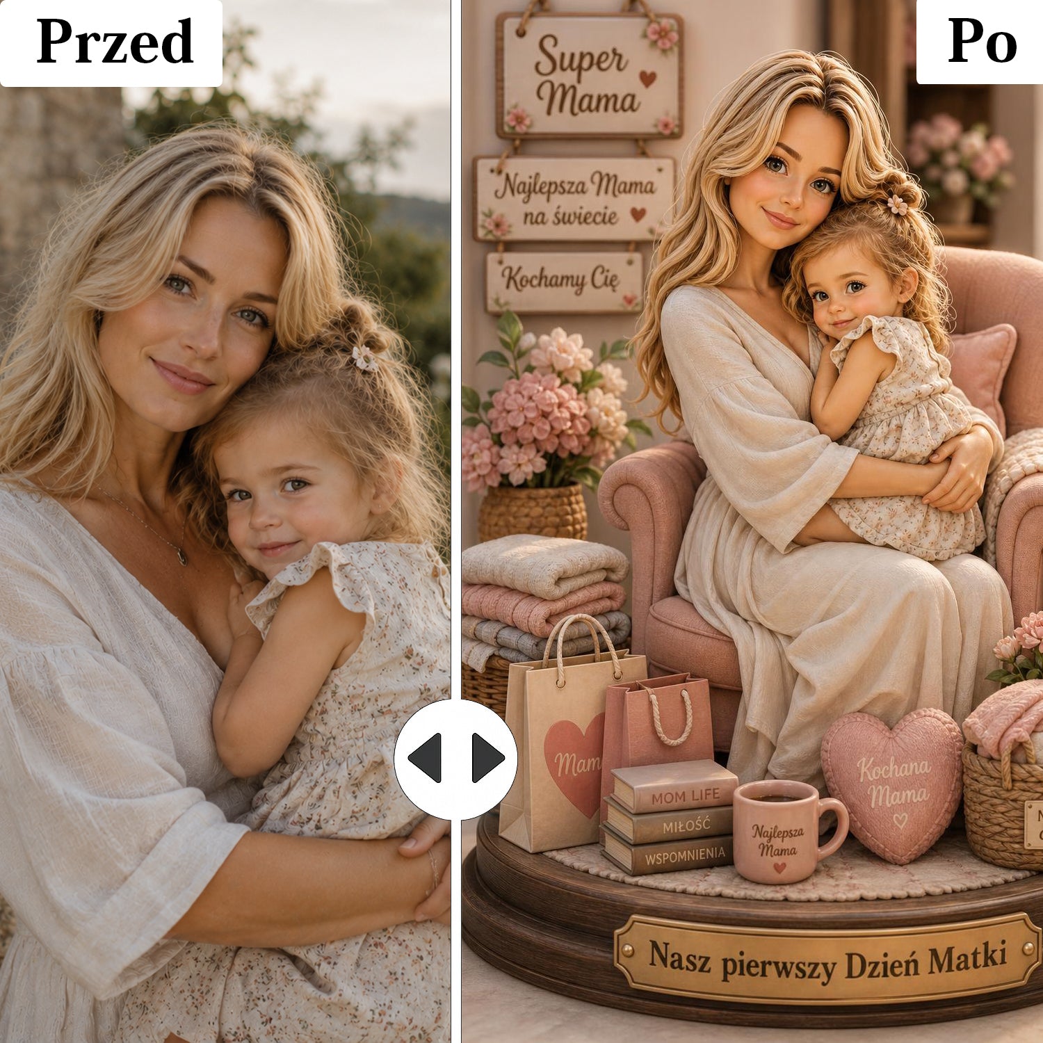 Prezent na Dzień Matki personalizowany obraz rodzinny