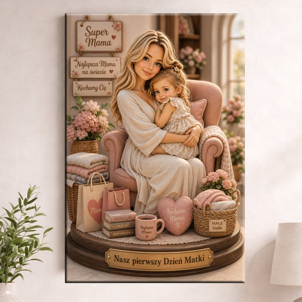 Prezent na Dzień Matki - personalizowany plakat - Nasze Pierwsze święto