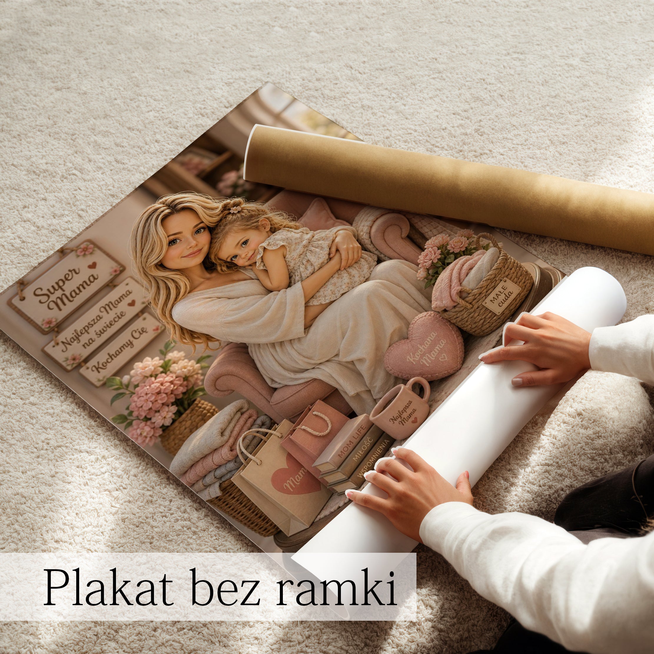 Stylizowany obraz ze zdjęcia dla mamy z dedykacją