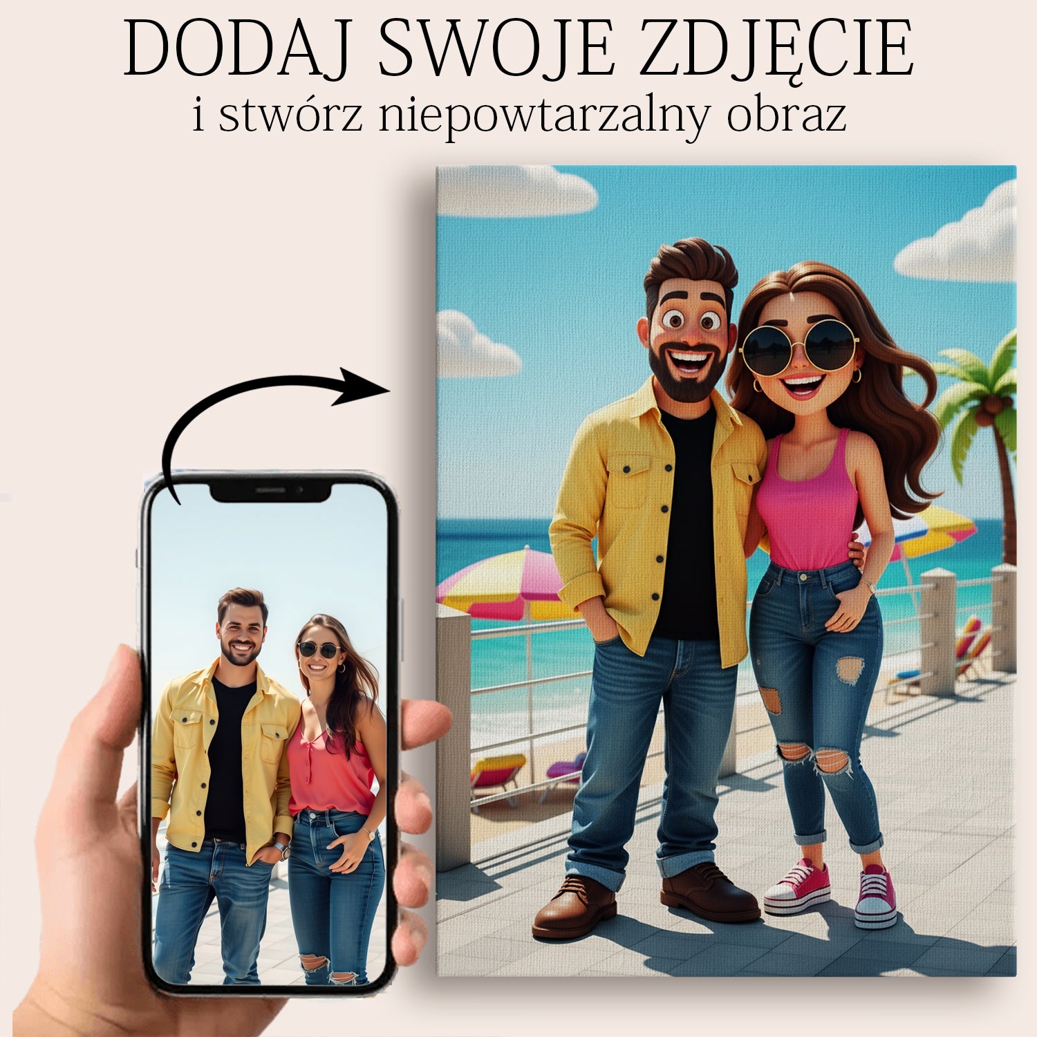 Personalizowany obraz 3D Cartoonizacja – obraz z Twojego zdjęcia