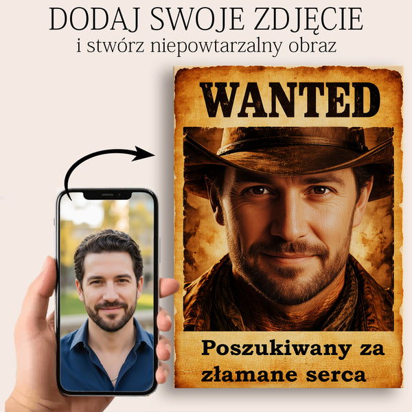 Personalizowany obraz z Twojego zdjęcia dla Mężczyzny w stylu Western 