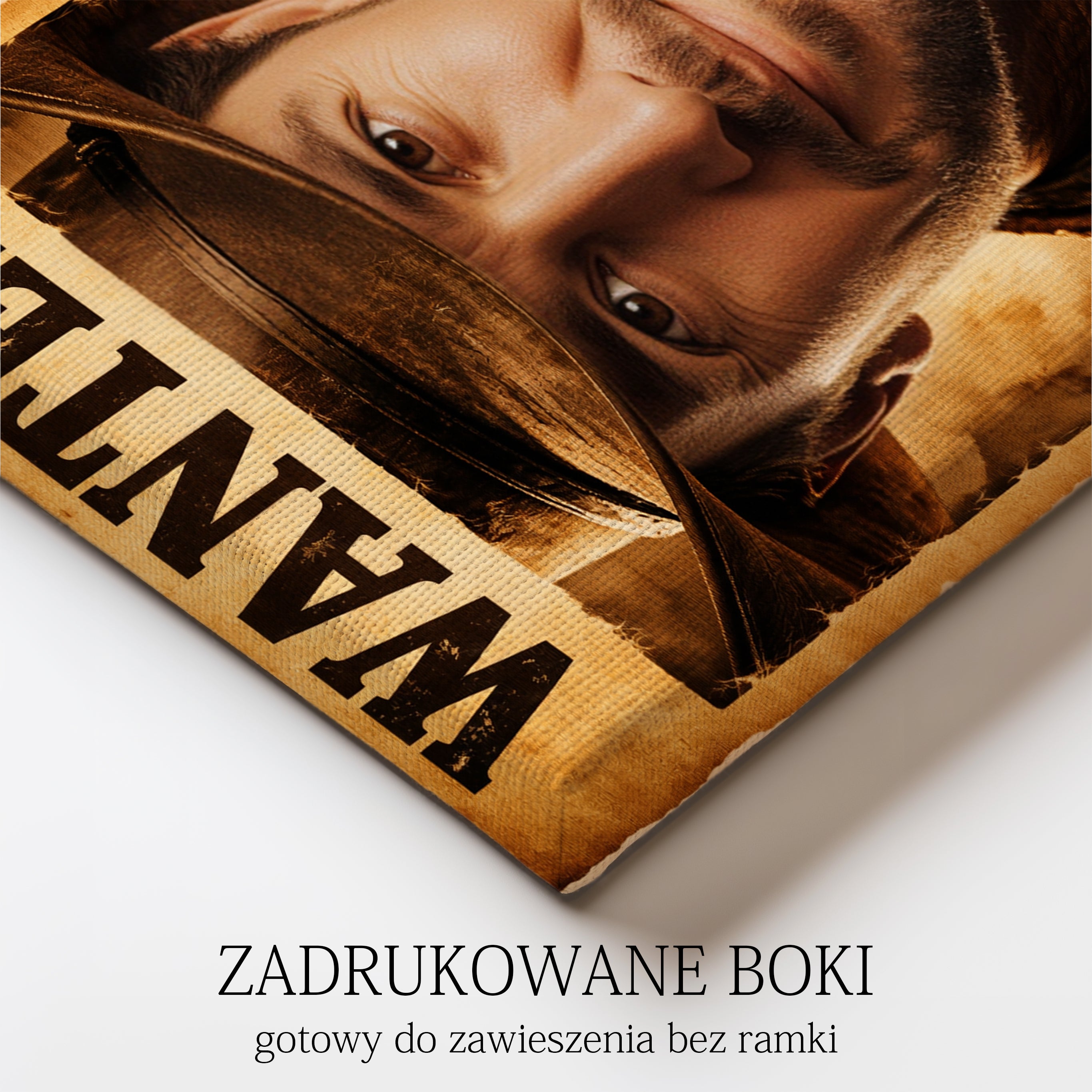 Personalizowany obraz z Twojego zdjęcia dla Mężczyzny w stylu Western "WANTED"