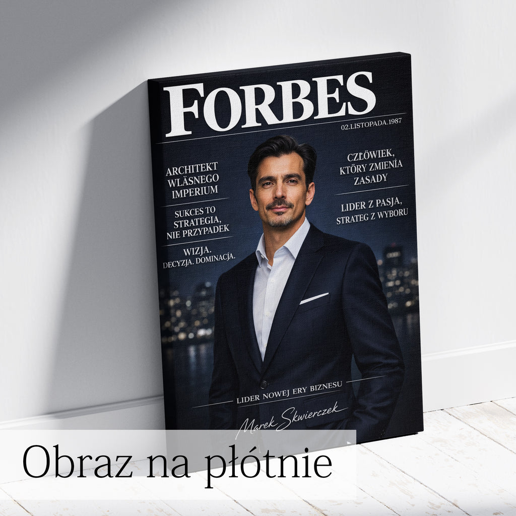 personalizowany plakat forbes ze zdjęcia – prezent dla niego